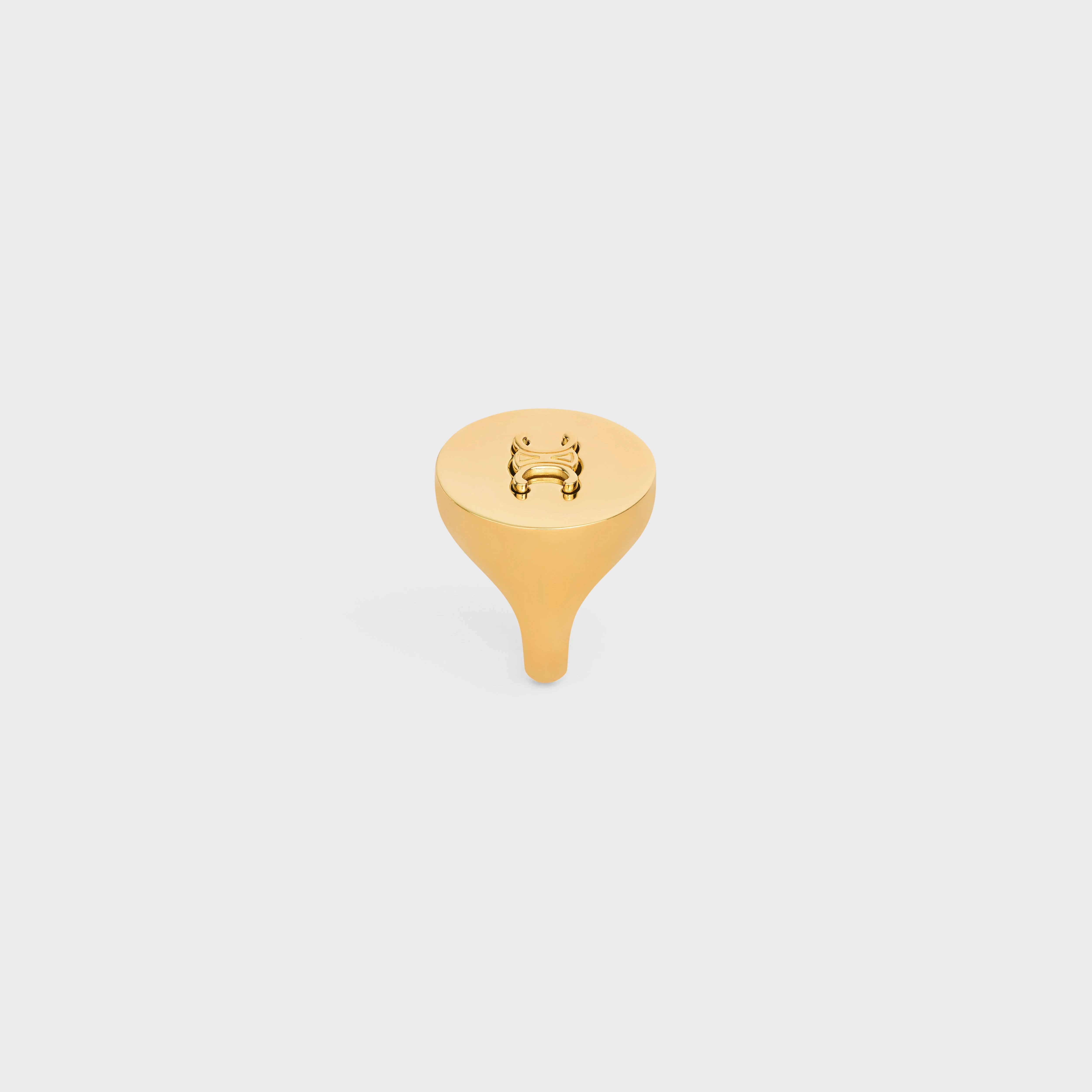 Triomphe Signet Ring in Brass with Gold Finish - 3