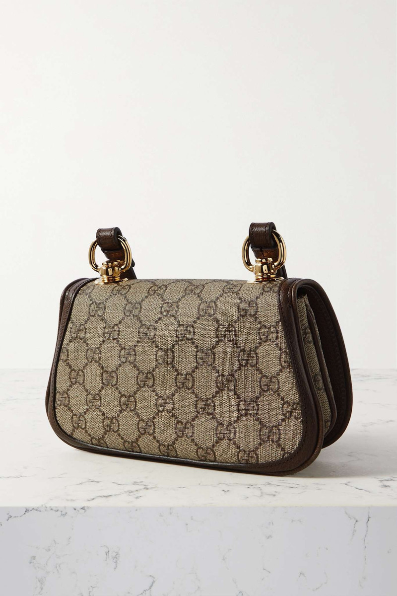 Blondie textured leather-trimmed printed coated-canvas shoulder bag 3