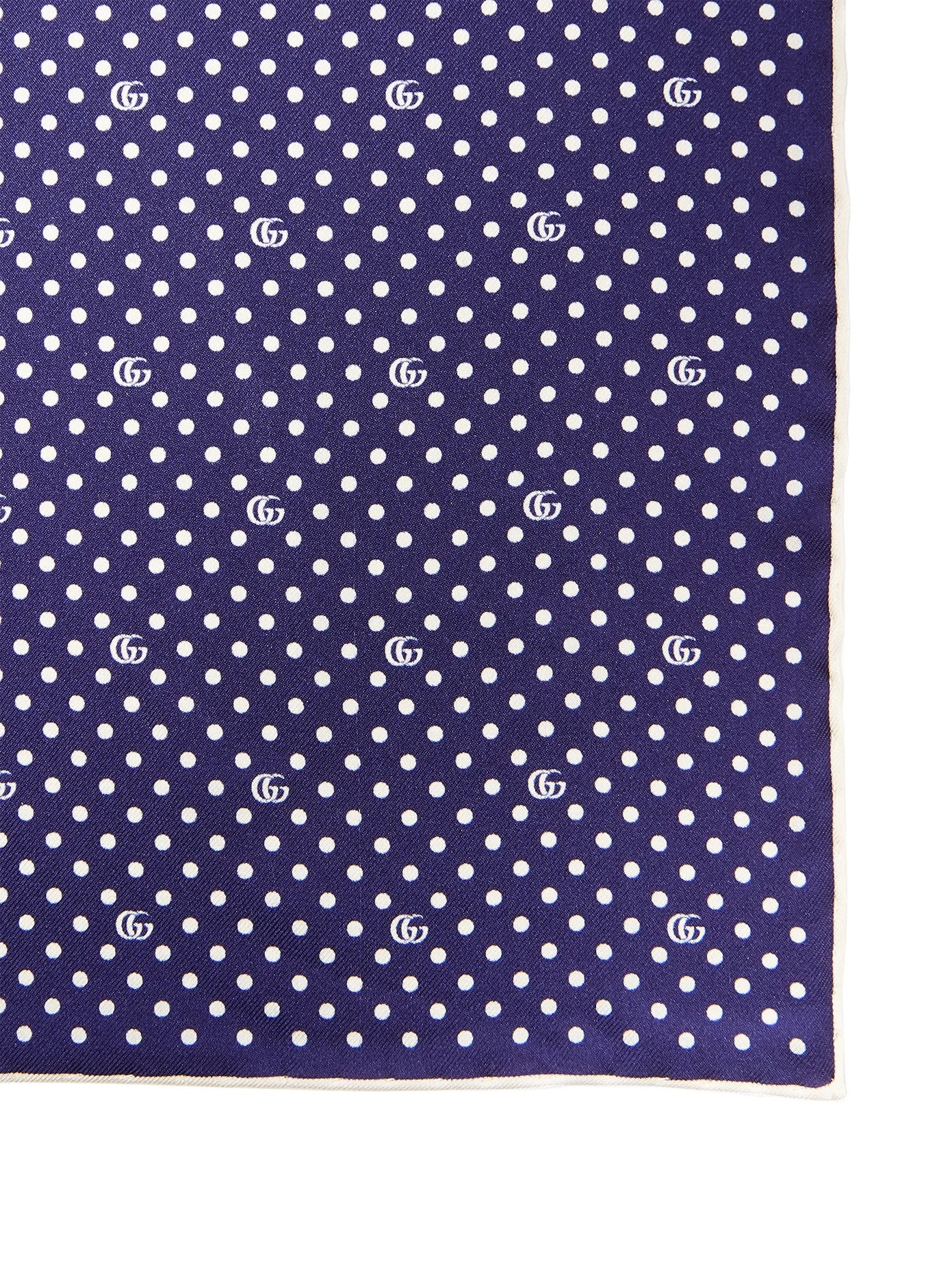 GG polka-for print silk-faille pocket square - 4