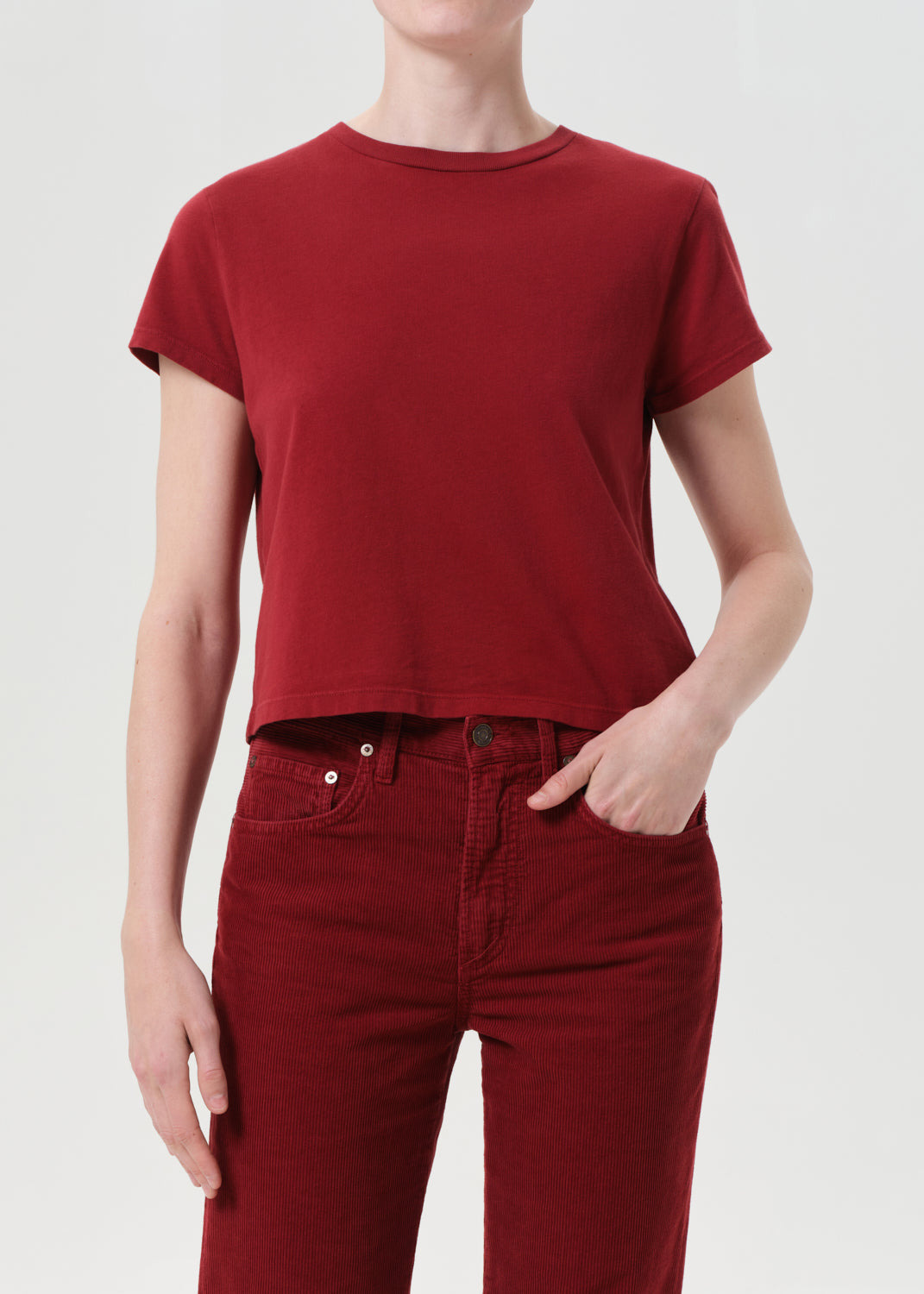 ADINE SHRUNKEN TEE IN BRICK - 2