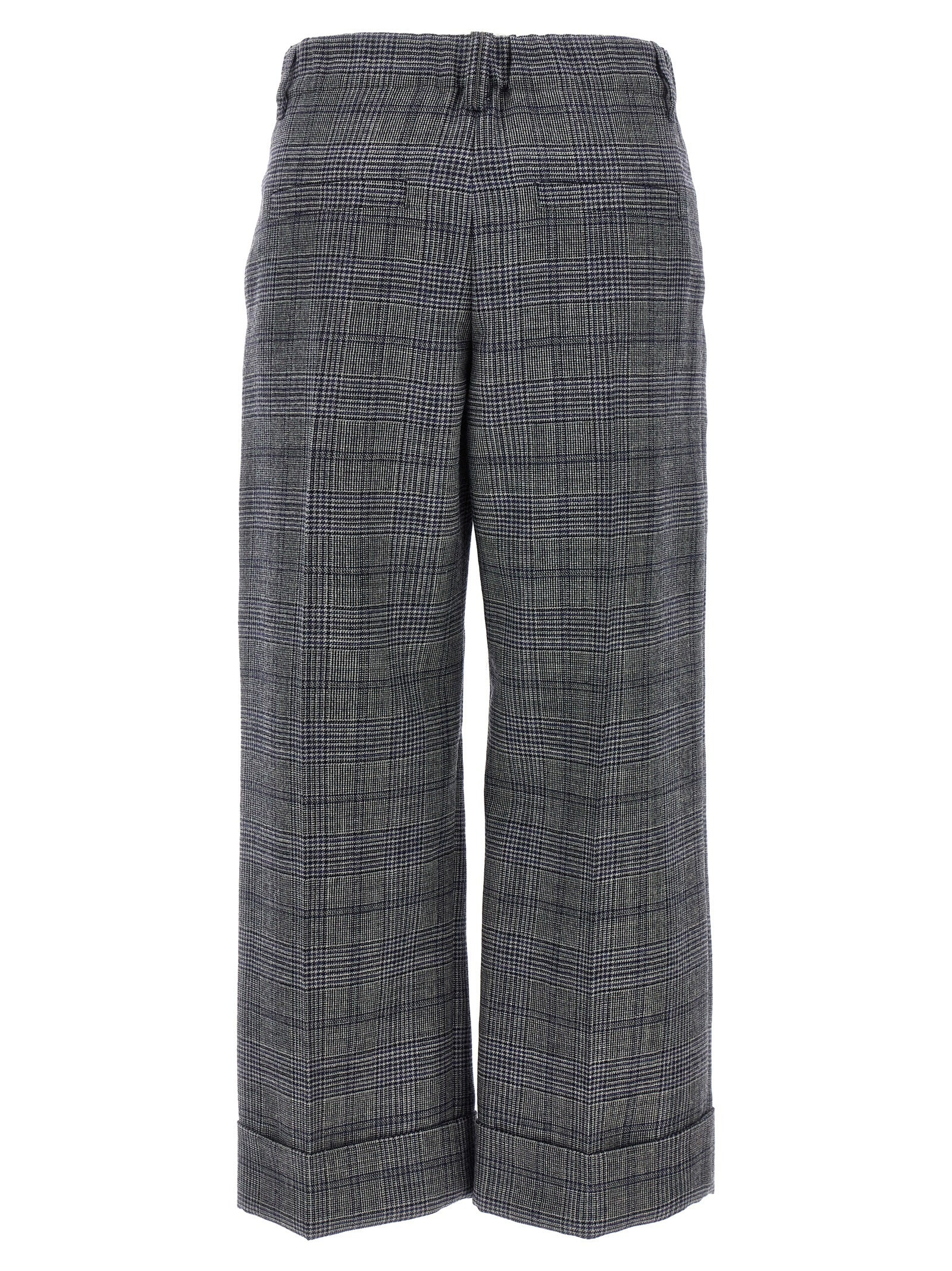 Pied De Poule Wool Pants Gray - 2