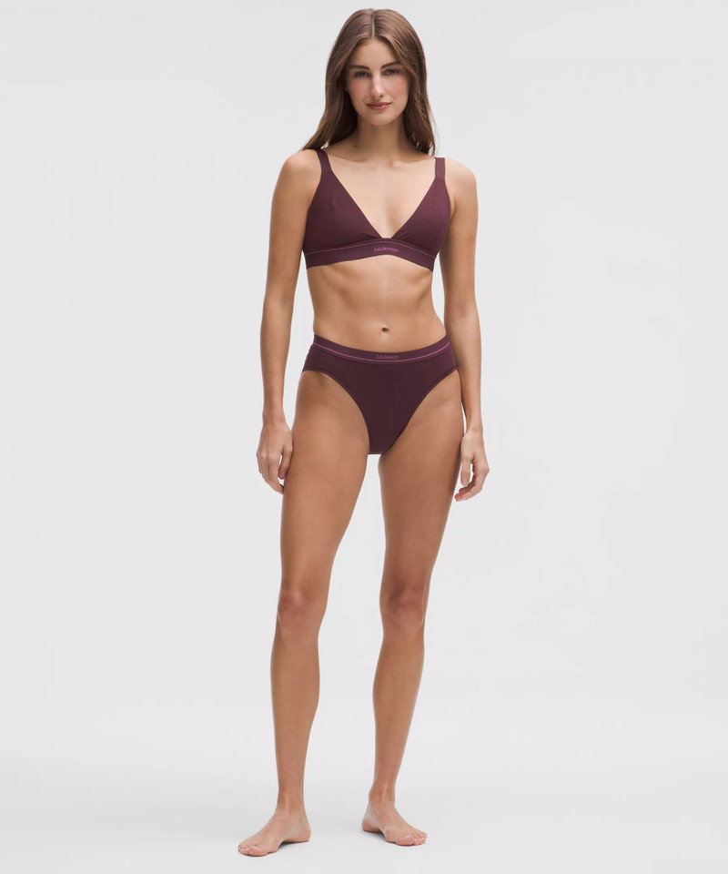 Stretch Cotton Ribbed Logo Bralette *B/C Cup 3