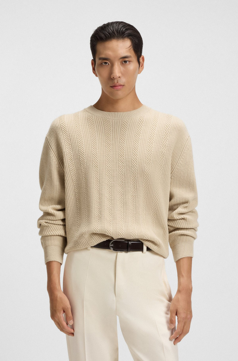 WOOL-CASHMERE SWEATER WITH MIXED STRUCTURES 2