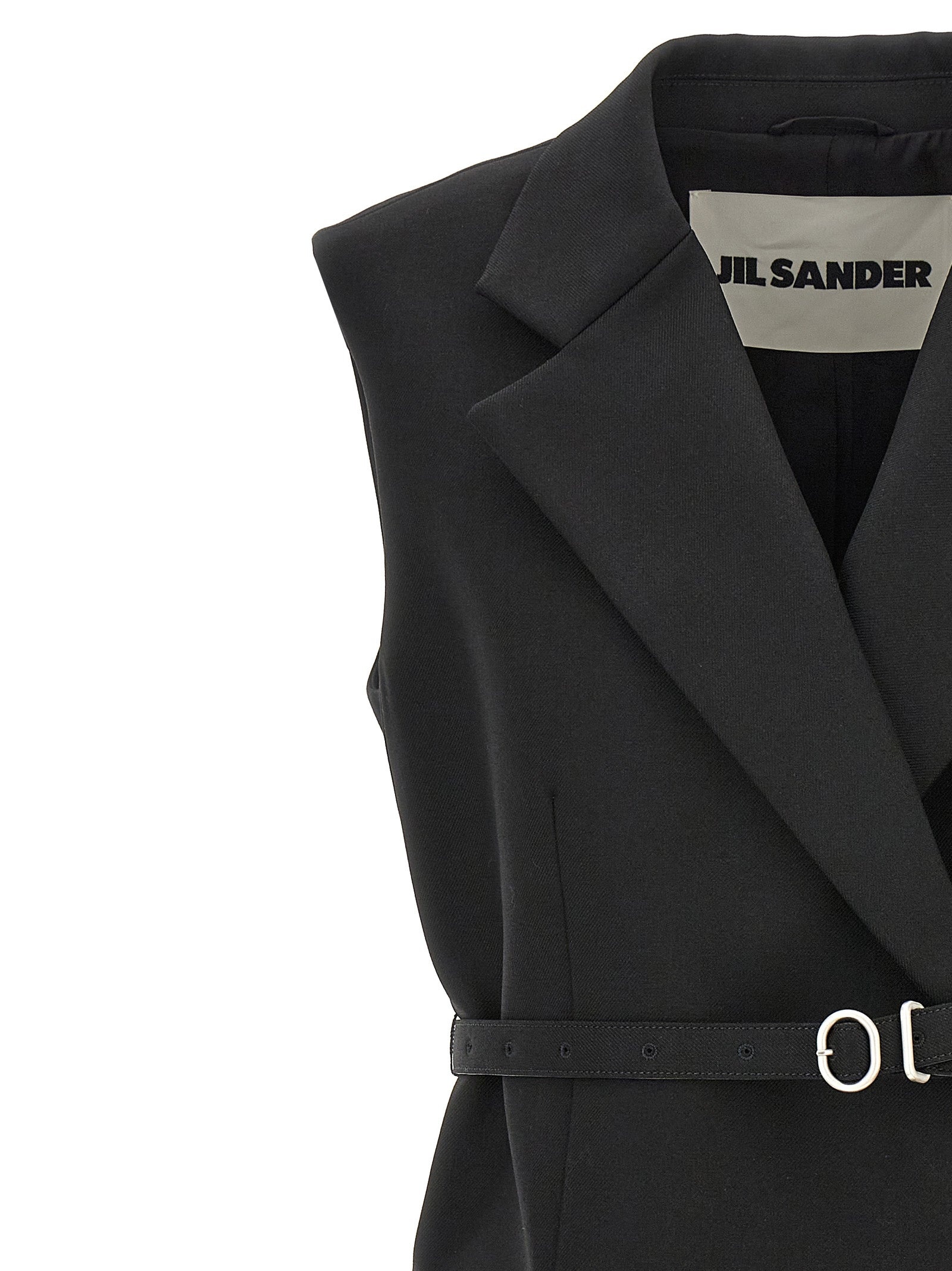 Belt Wool Vest Gilet Black - 3