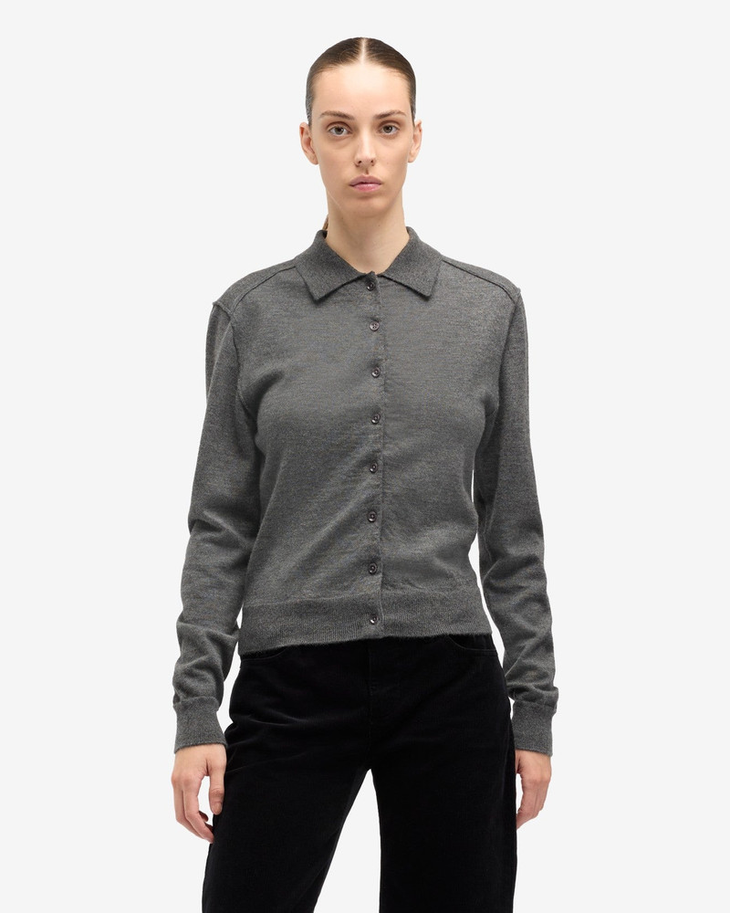 7 For All Mankind Cashmere Polo Cardigan in Korat outlook
