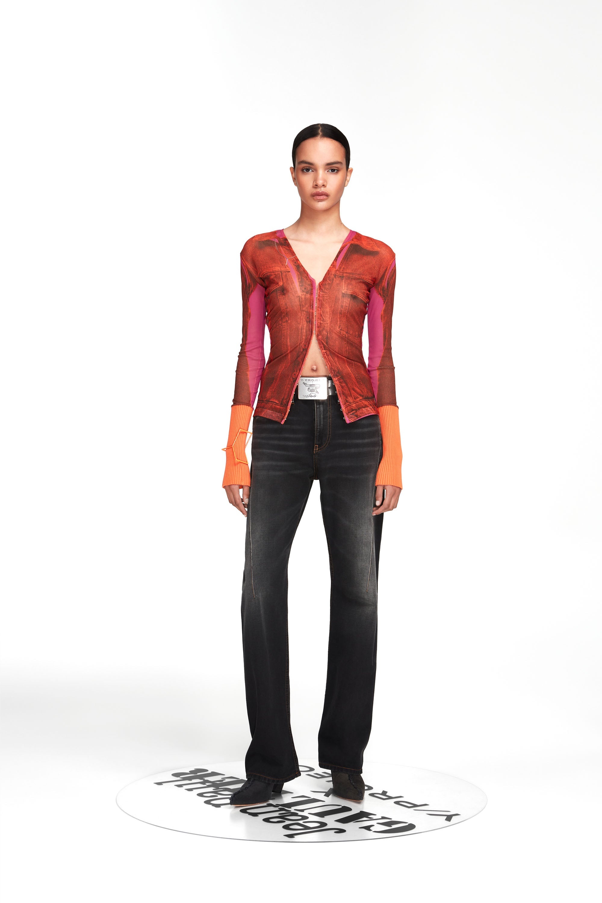Trompe L'oeil Denim Hook and Eye Top - 3