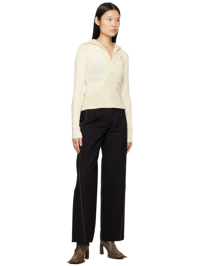 Kijun Black Piping Trousers outlook