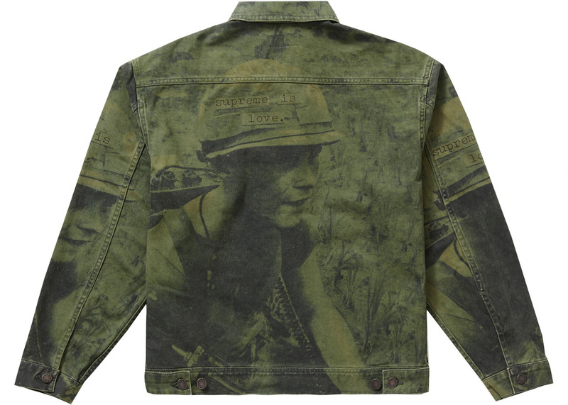 Supreme Supreme Is Love Denim Work Jacket Olive outlook
