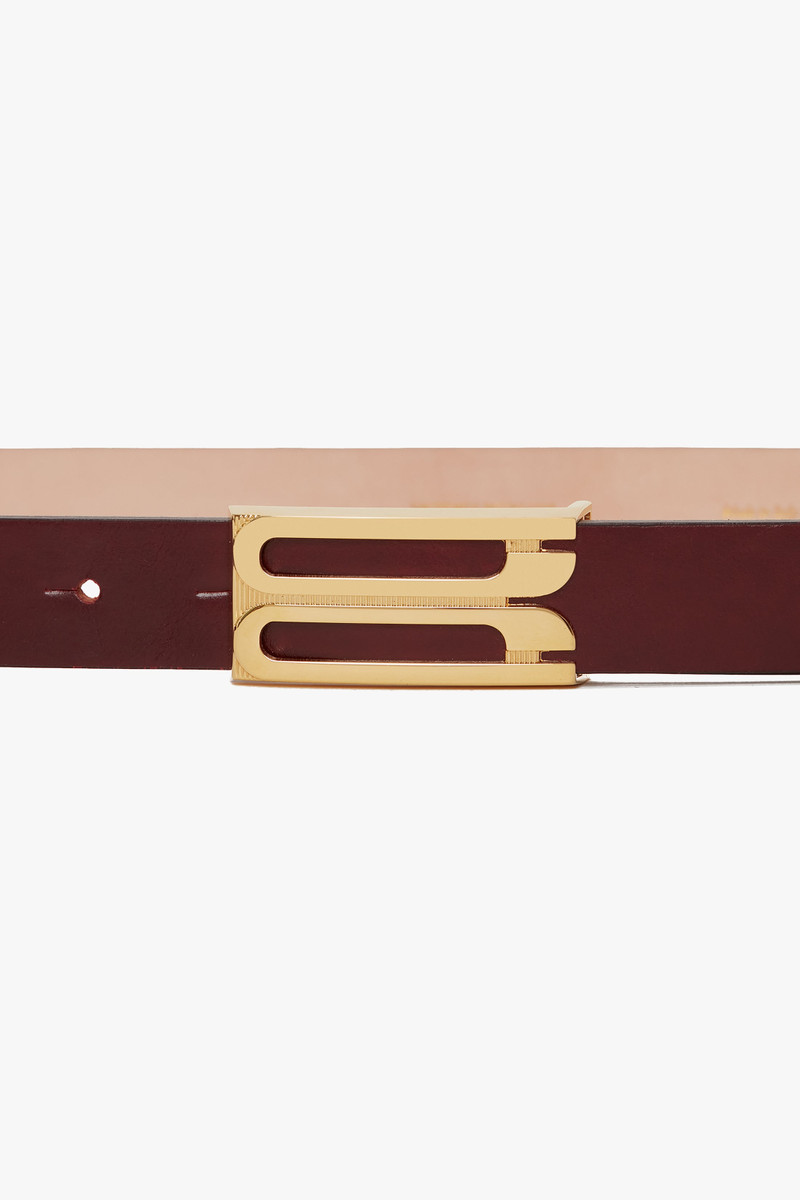 Frame Belt In Burgundy Glossed Leather 3