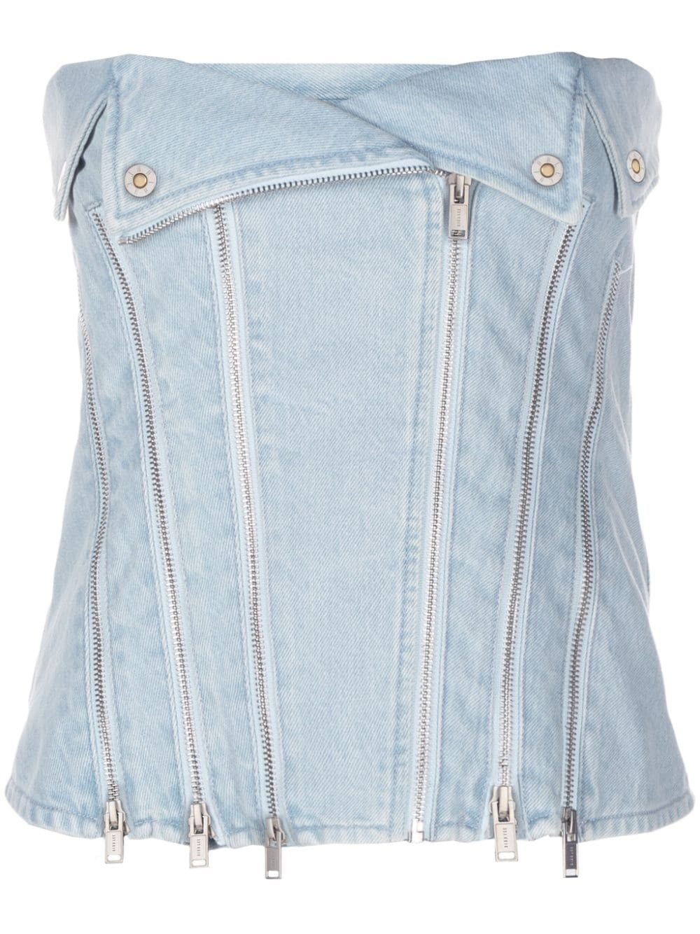 strapless denim top - 1