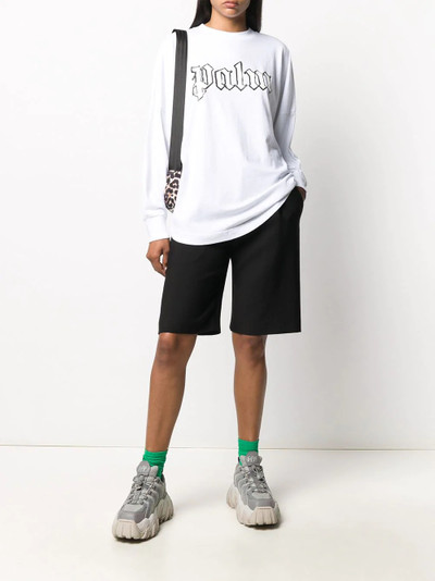 Palm Angels logo print long-sleeve T-shirt outlook