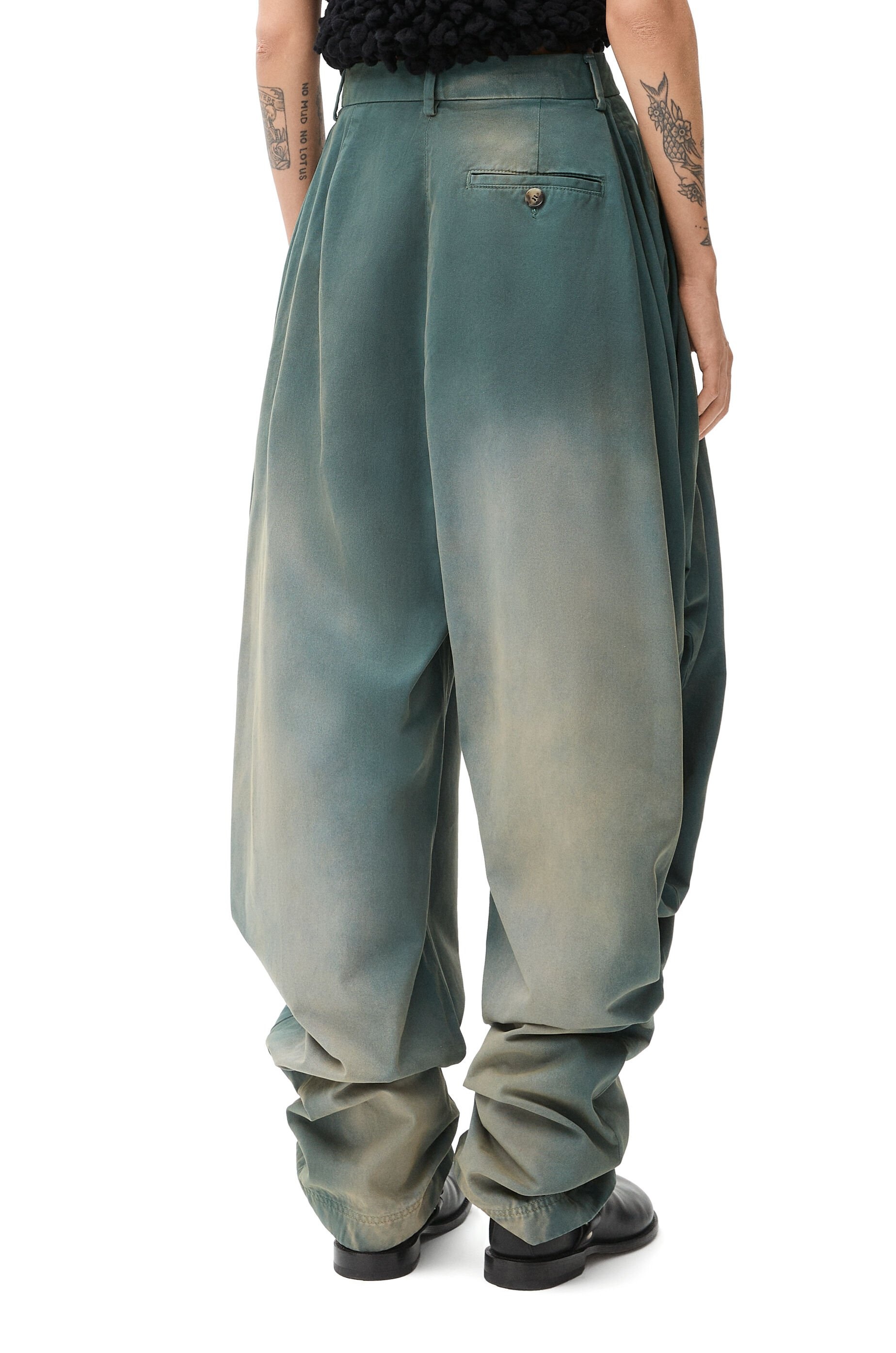 Draped trousers in cotton - 4