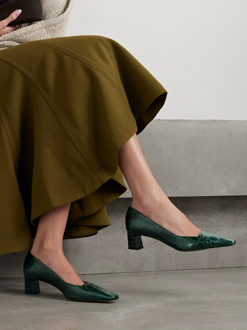 Giuseppe Zanotti Morpheus Pavone Croc-effect Leather Pumps outlook