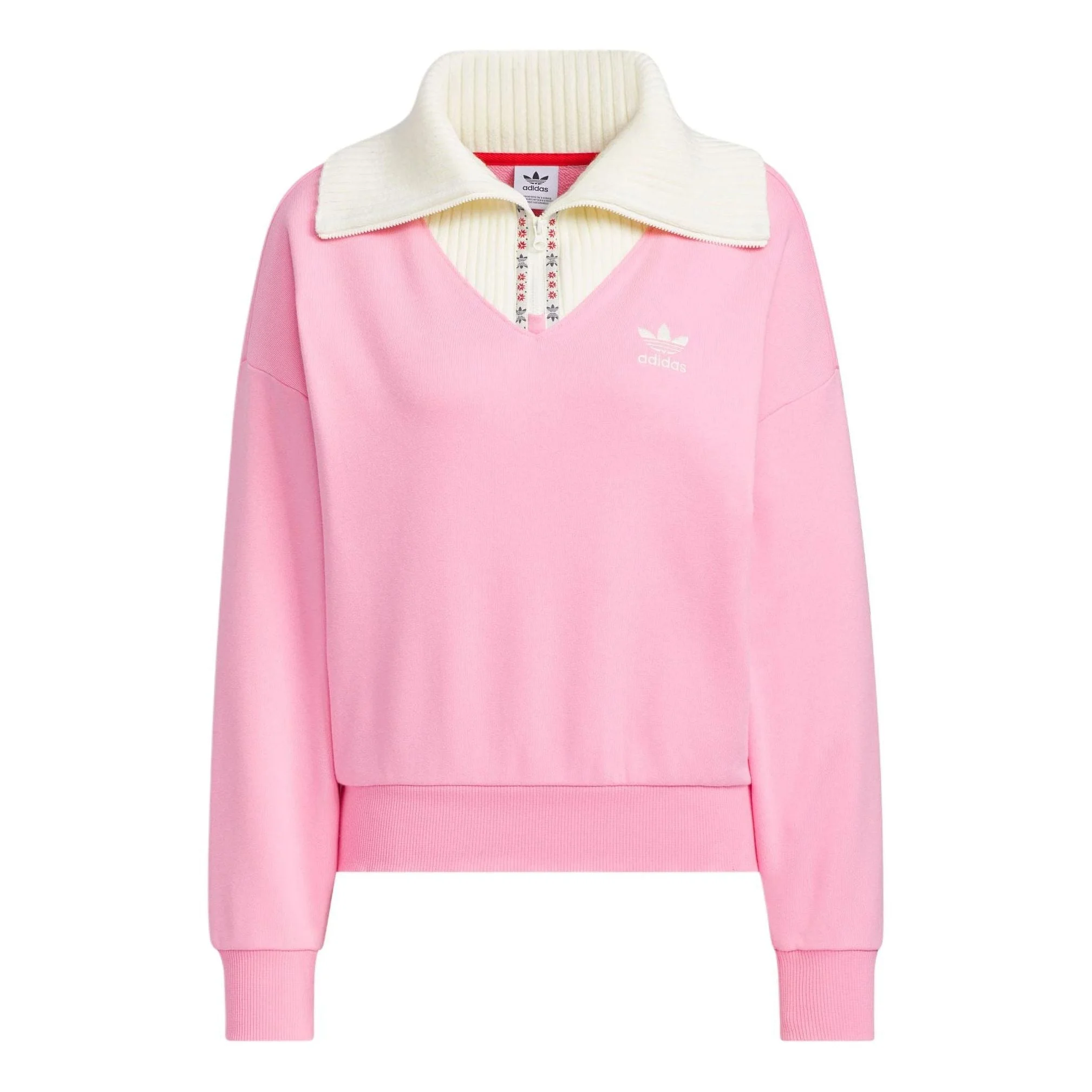 (WMNS) adidas Originals x Feifei RUAN Crewneck Sweatshirt 'Pink' JE1607 - 1