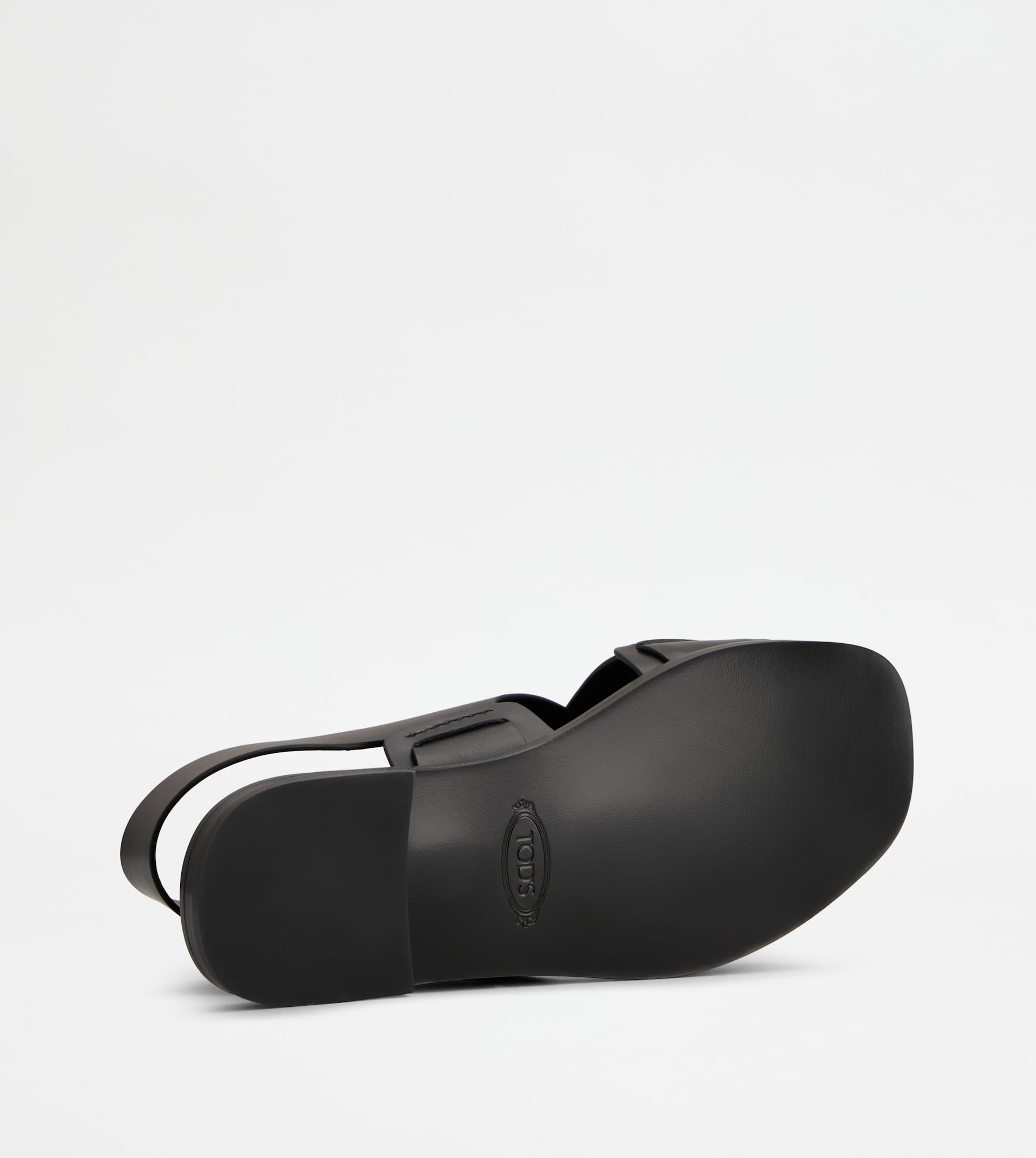 SANDALS IN LEATHER - BLACK - 4