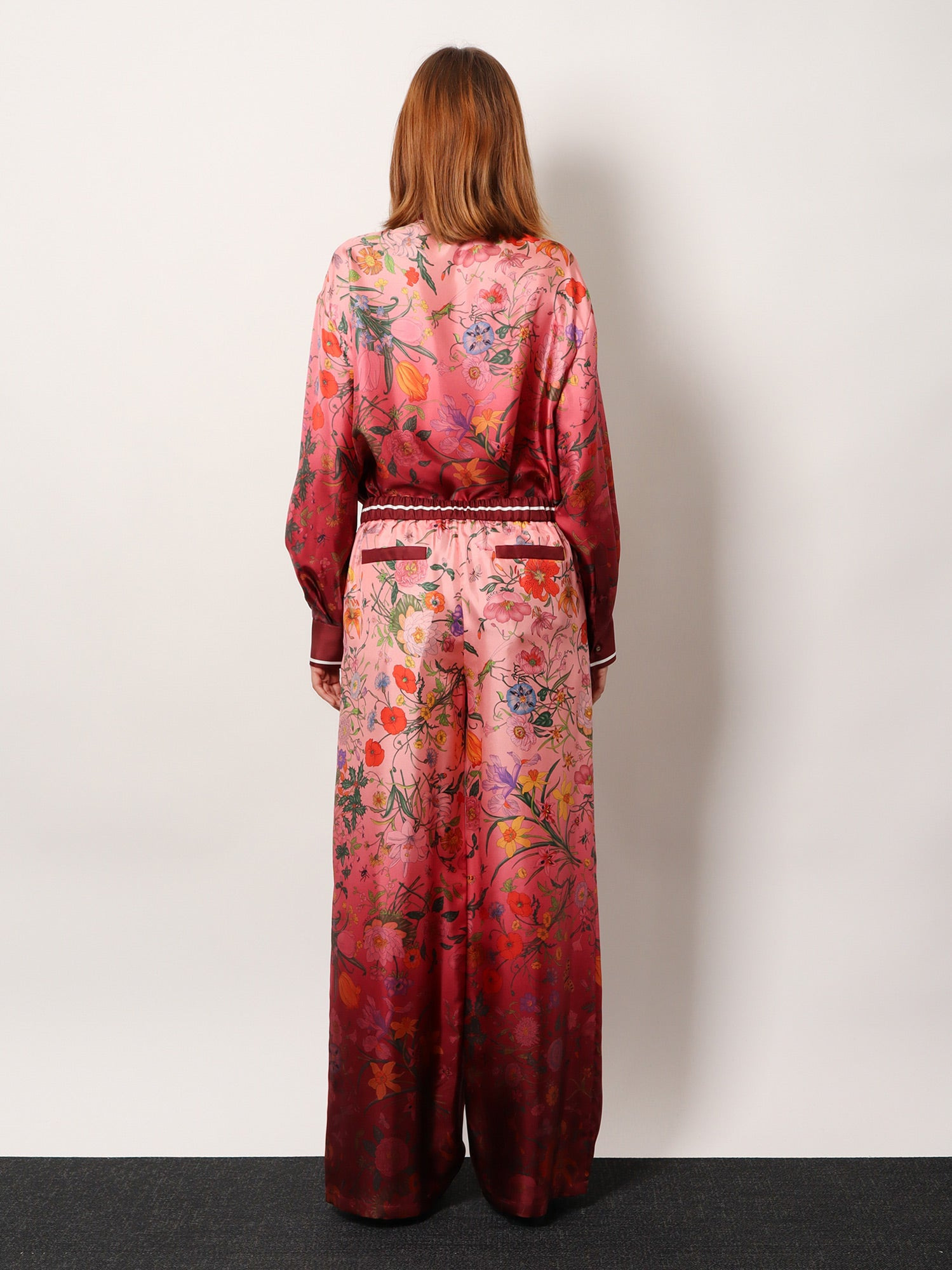 Silk Trousers With Gucci Flora Print - 3