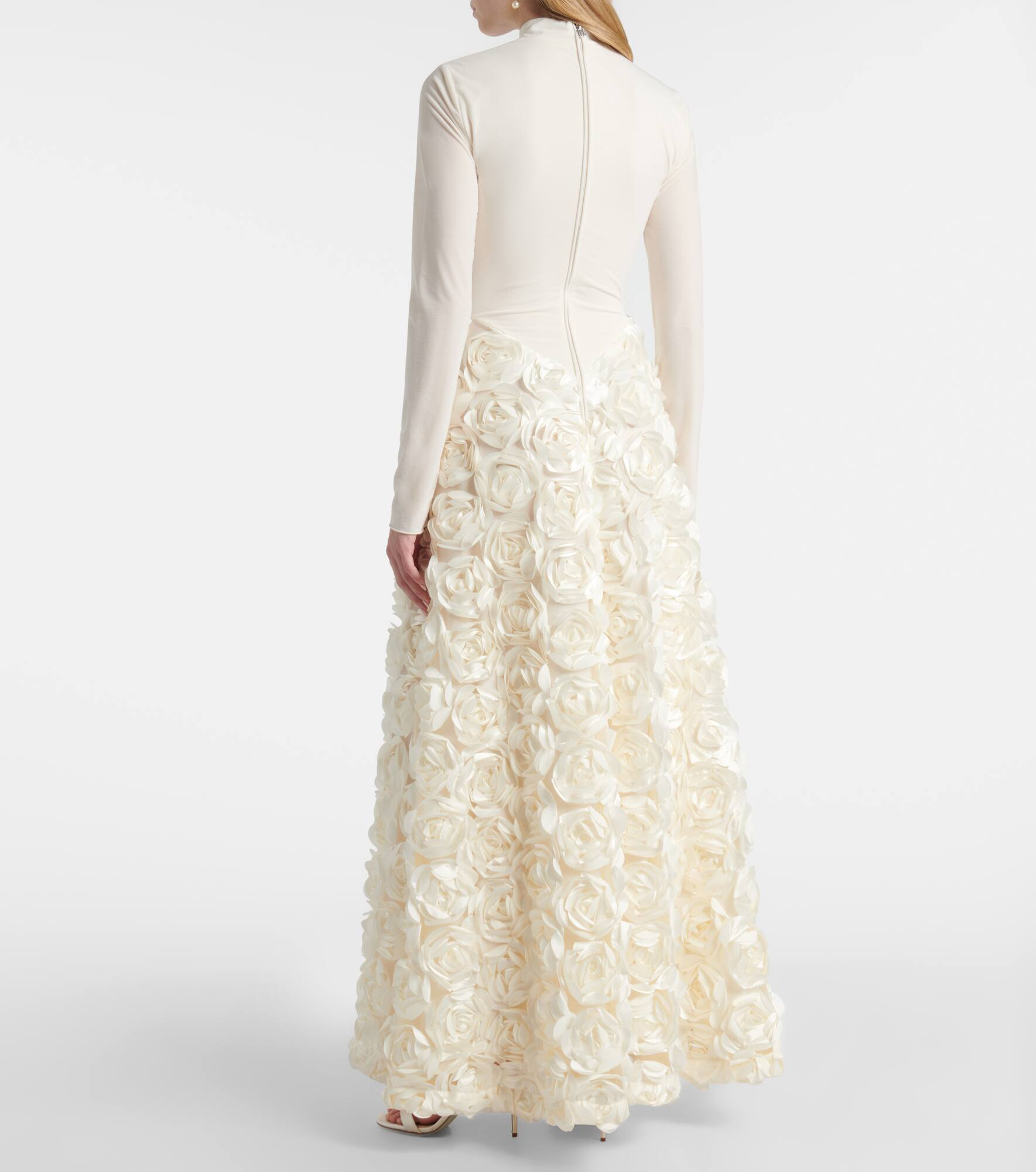 Floral-appliqué gown - 3