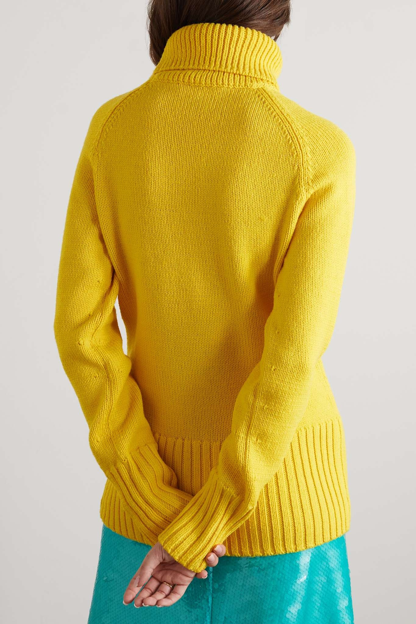 Neon wool turtleneck sweater - 4