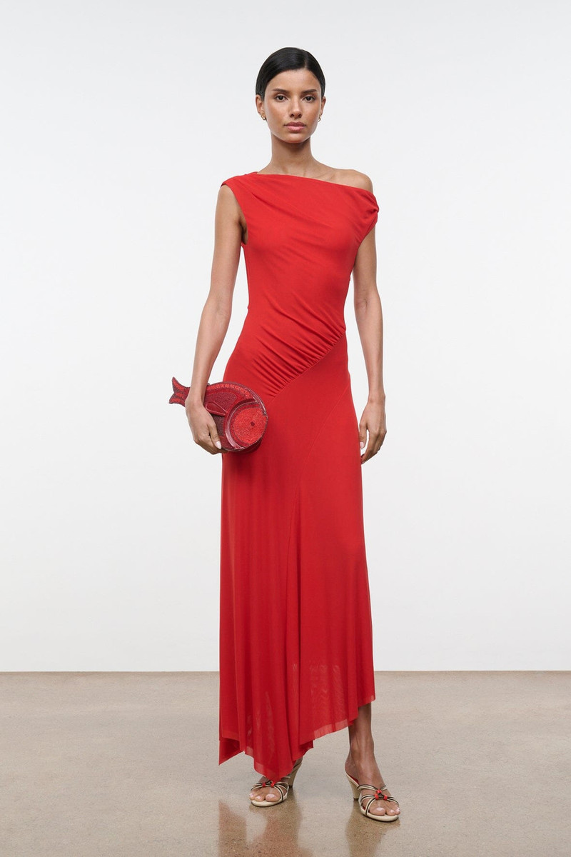 STAUD AMARIS DRESS TOMATO 6