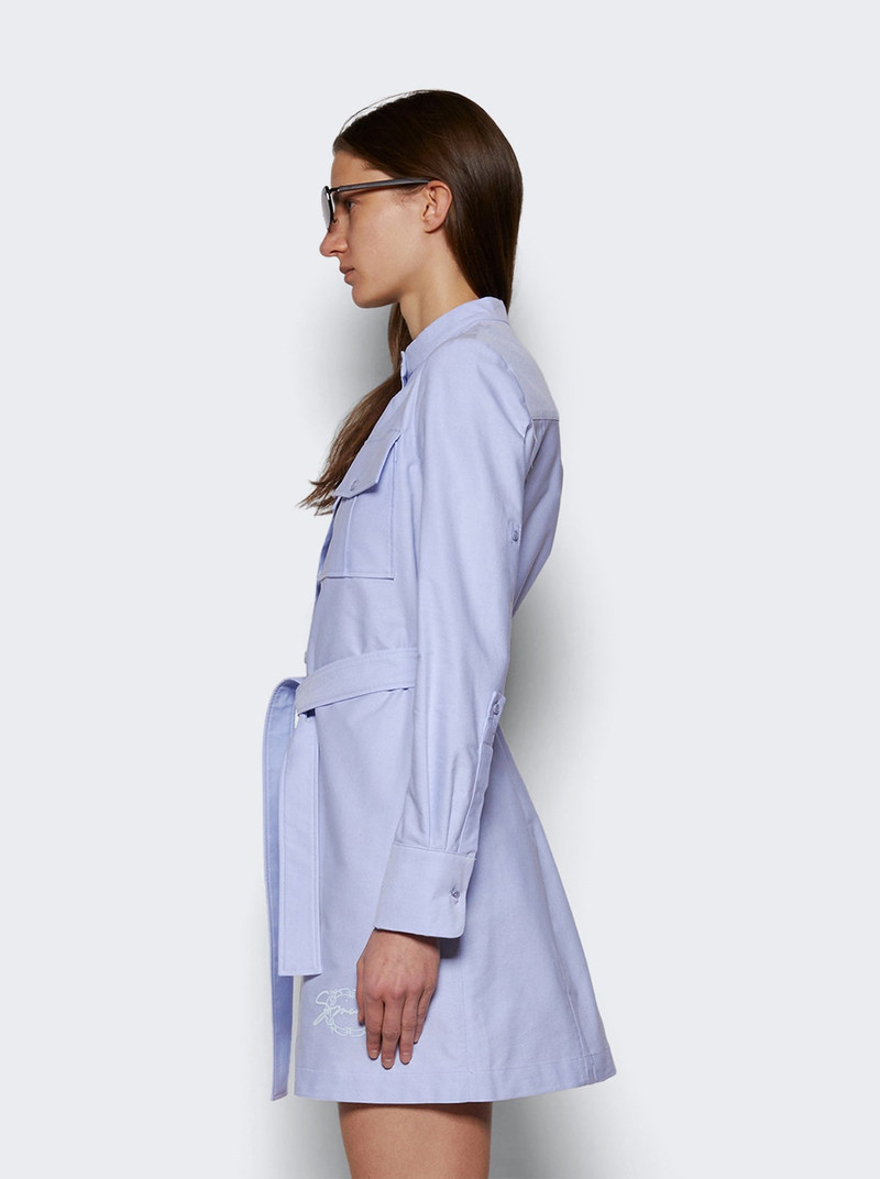 Military Dress With Back Embroidery Baby Blue 4