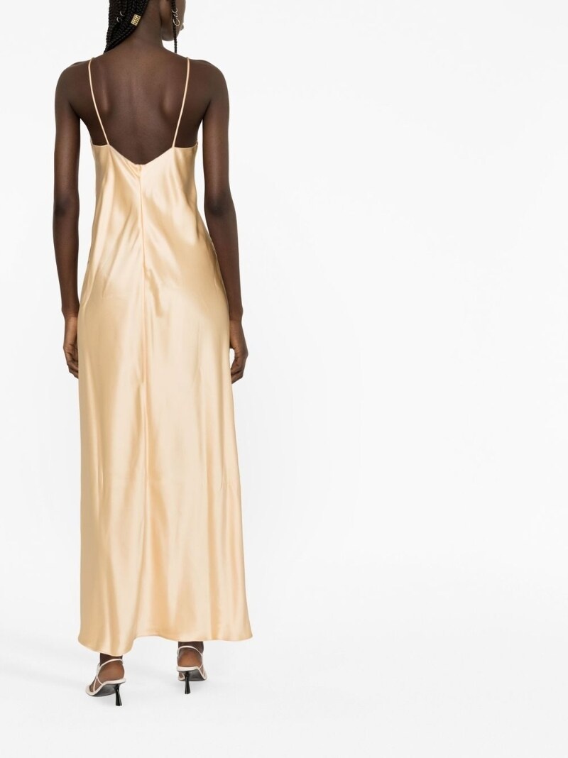 ring-detail satin maxi dress - 4