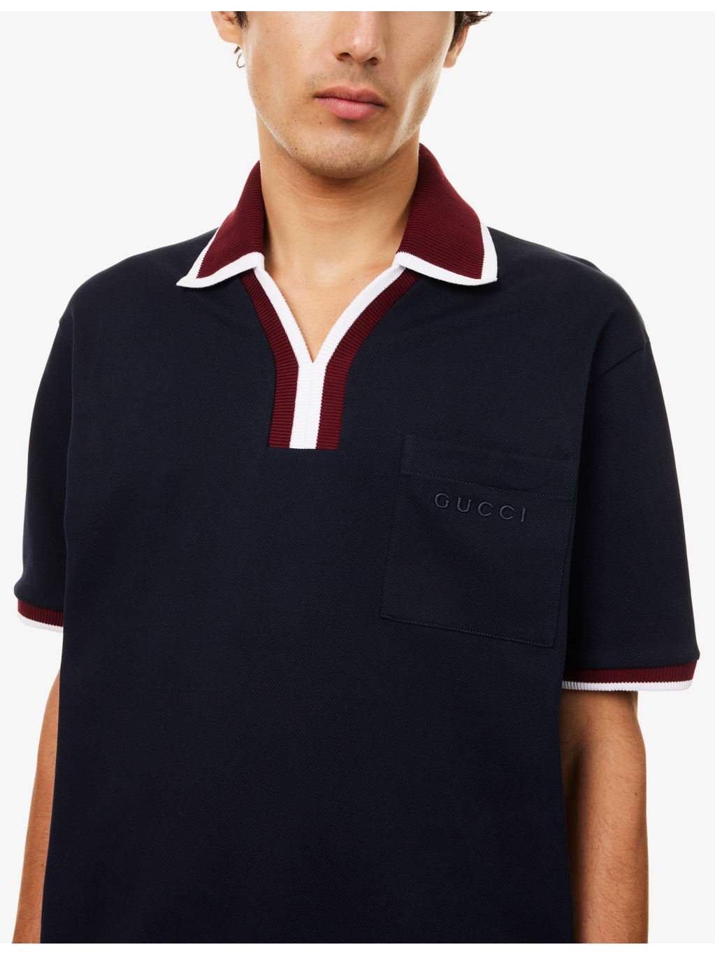 Logo-Embroidered Contrast-Stripe Cotton-Pique Polo Shirt - 5