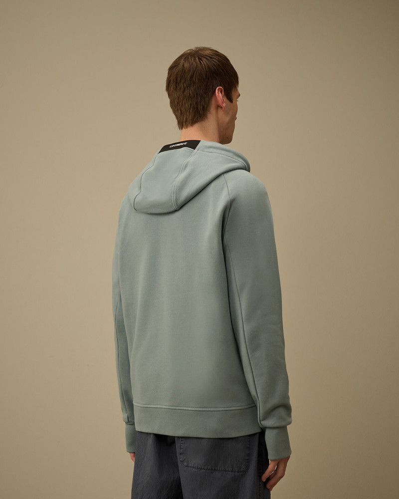 Diagonal Raised Fleece Zip Hooded Lens Sweatshirt 4