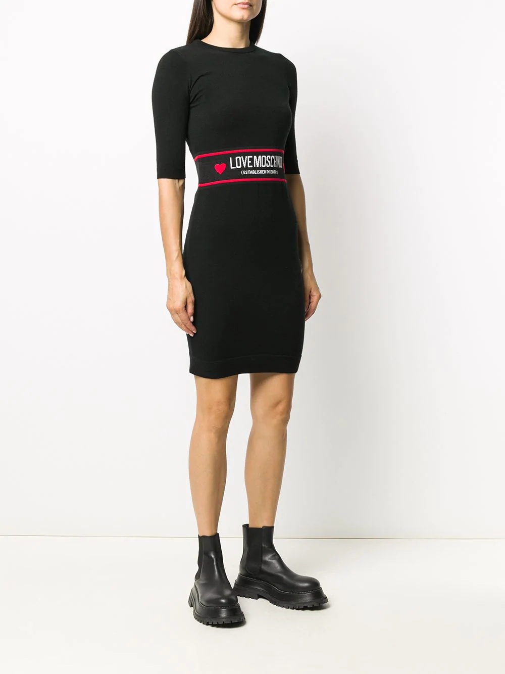 intarsia logo knitted dress - 3