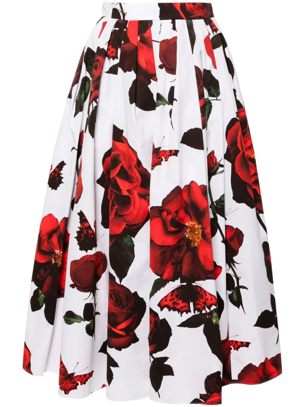 Tudor Rose-print cotton skirt - 1