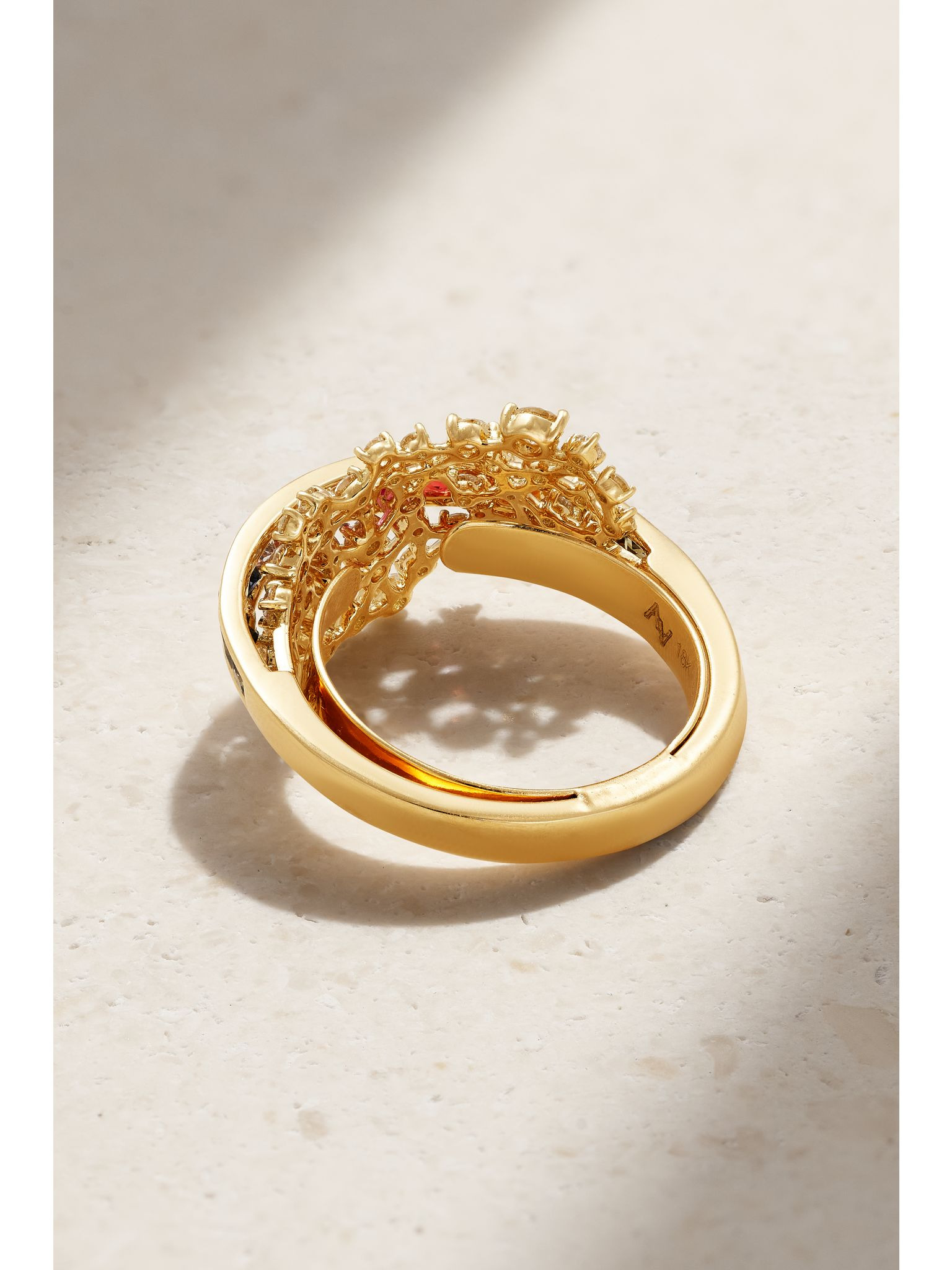 Scatter Rainbow Energy 18-karat gold, diamond and sapphire ring Multi - 3