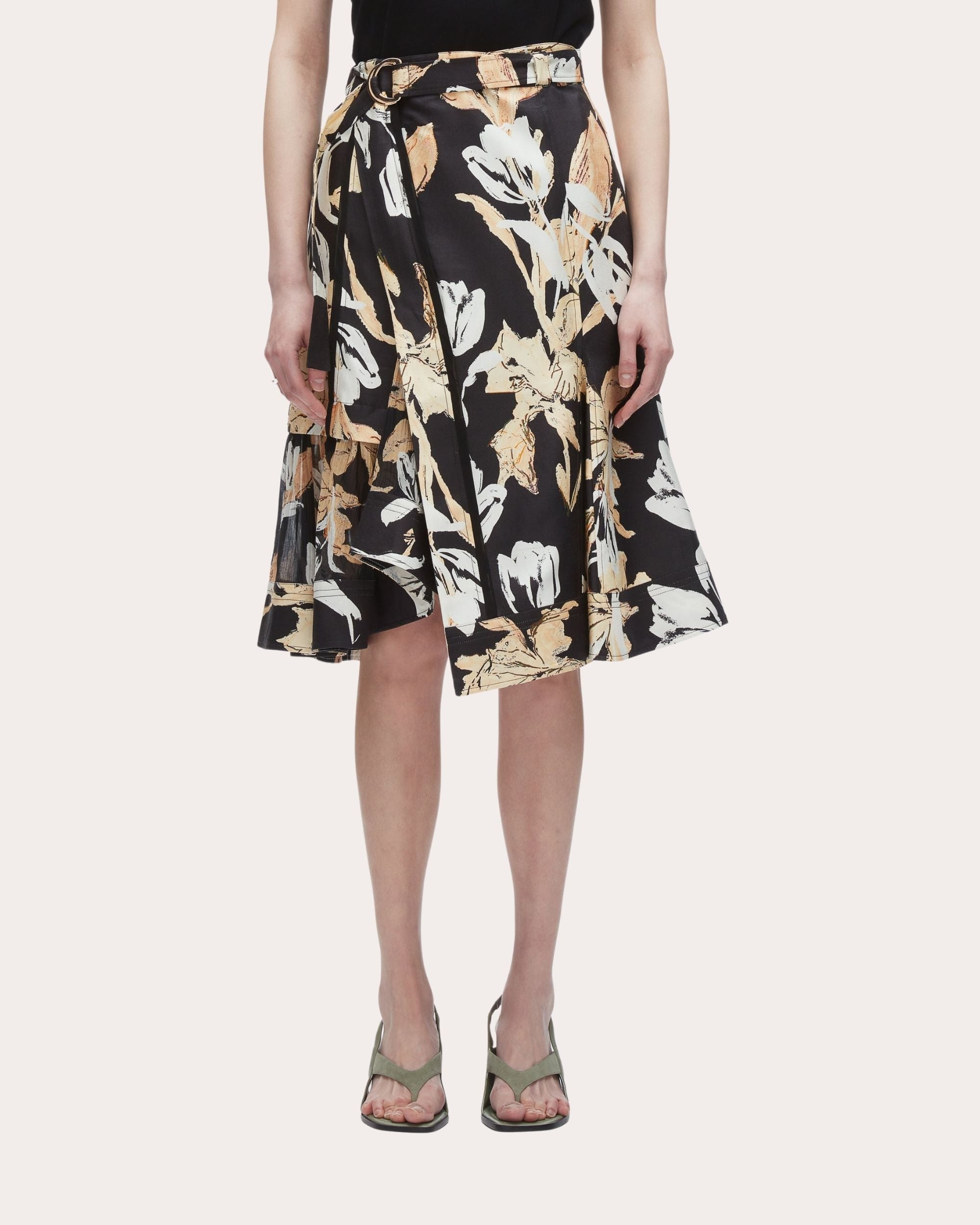 Joyful Tulips Layered A-Line Skirt - 1