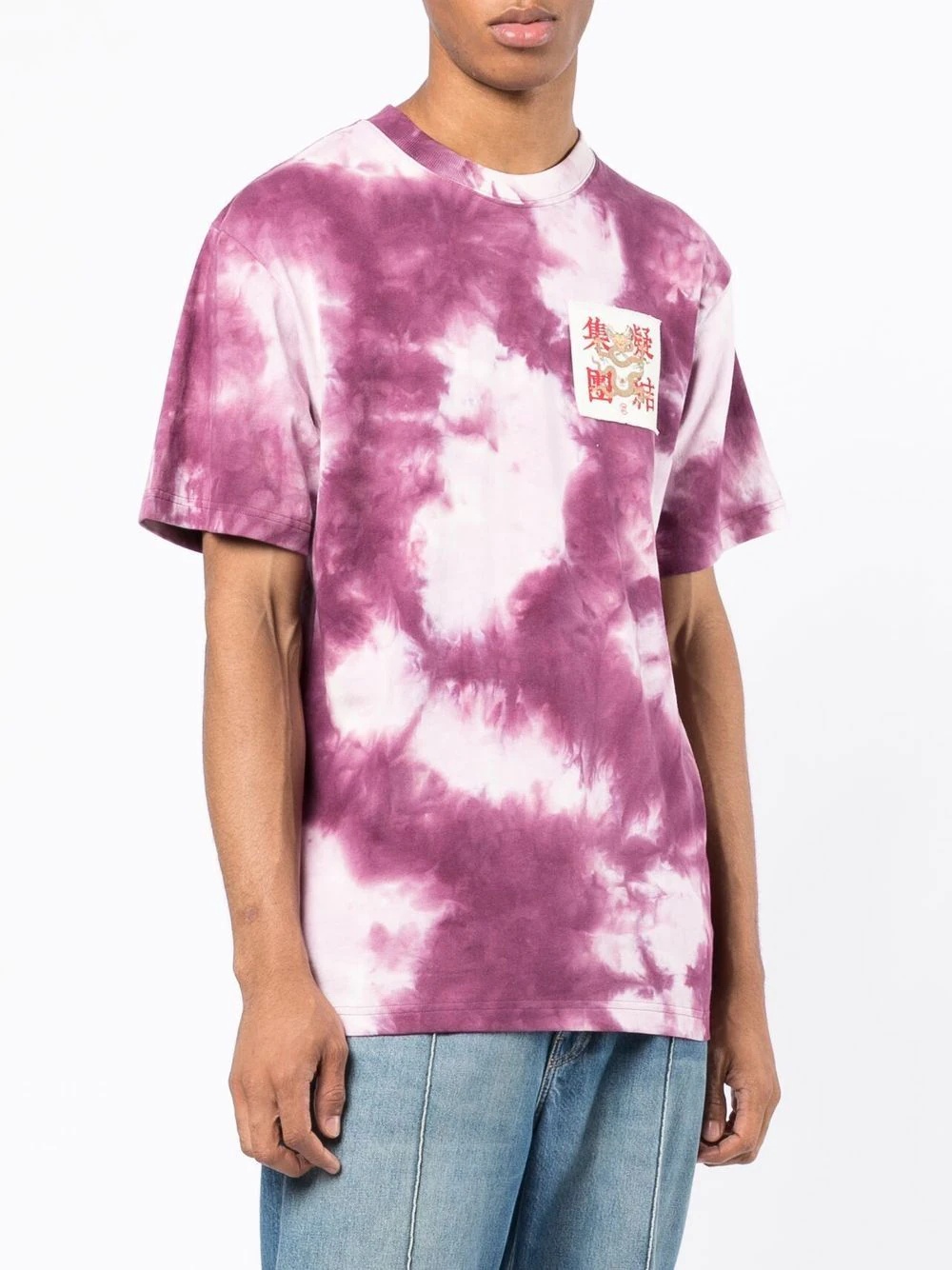 dragon-patch tie-dye T-shirt - 3