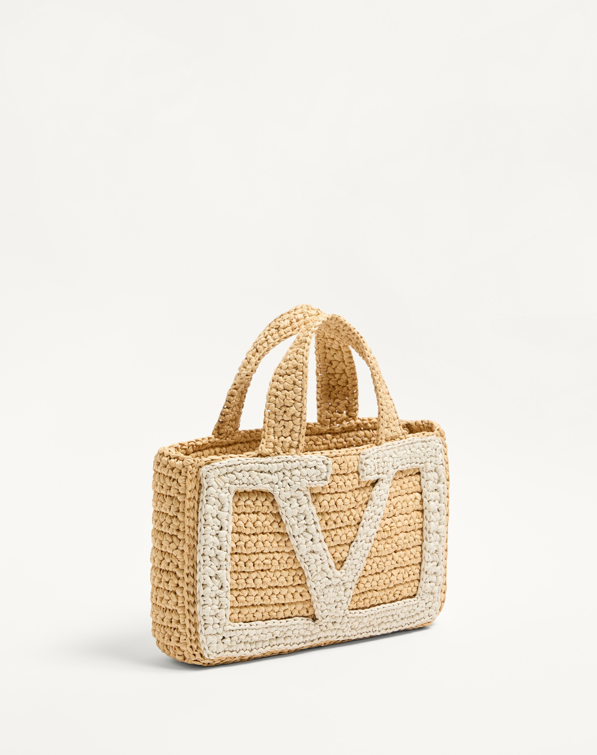 VALENTINO GARAVANI VIVA SUPERSTAR SMALL SHOPPING BAG IN RAFFIA - 3