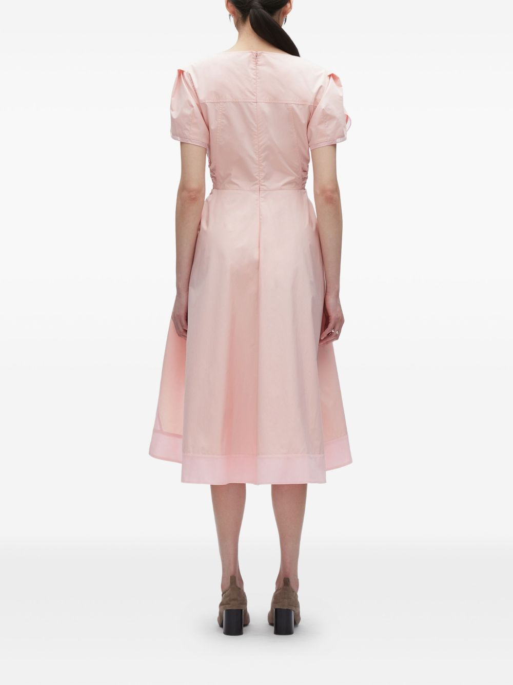 puff-sleeve drawstring dress - 3