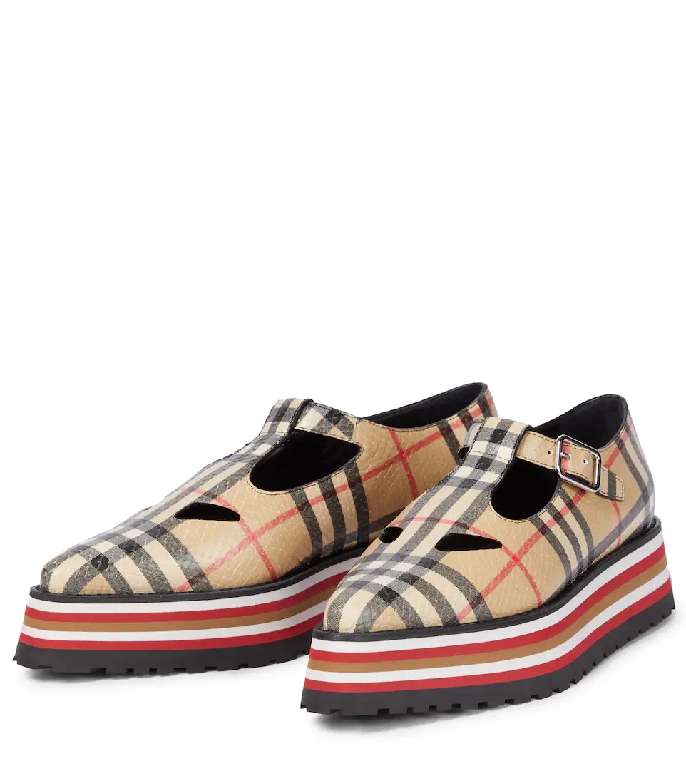 Aldwych checked leather loafers - 5