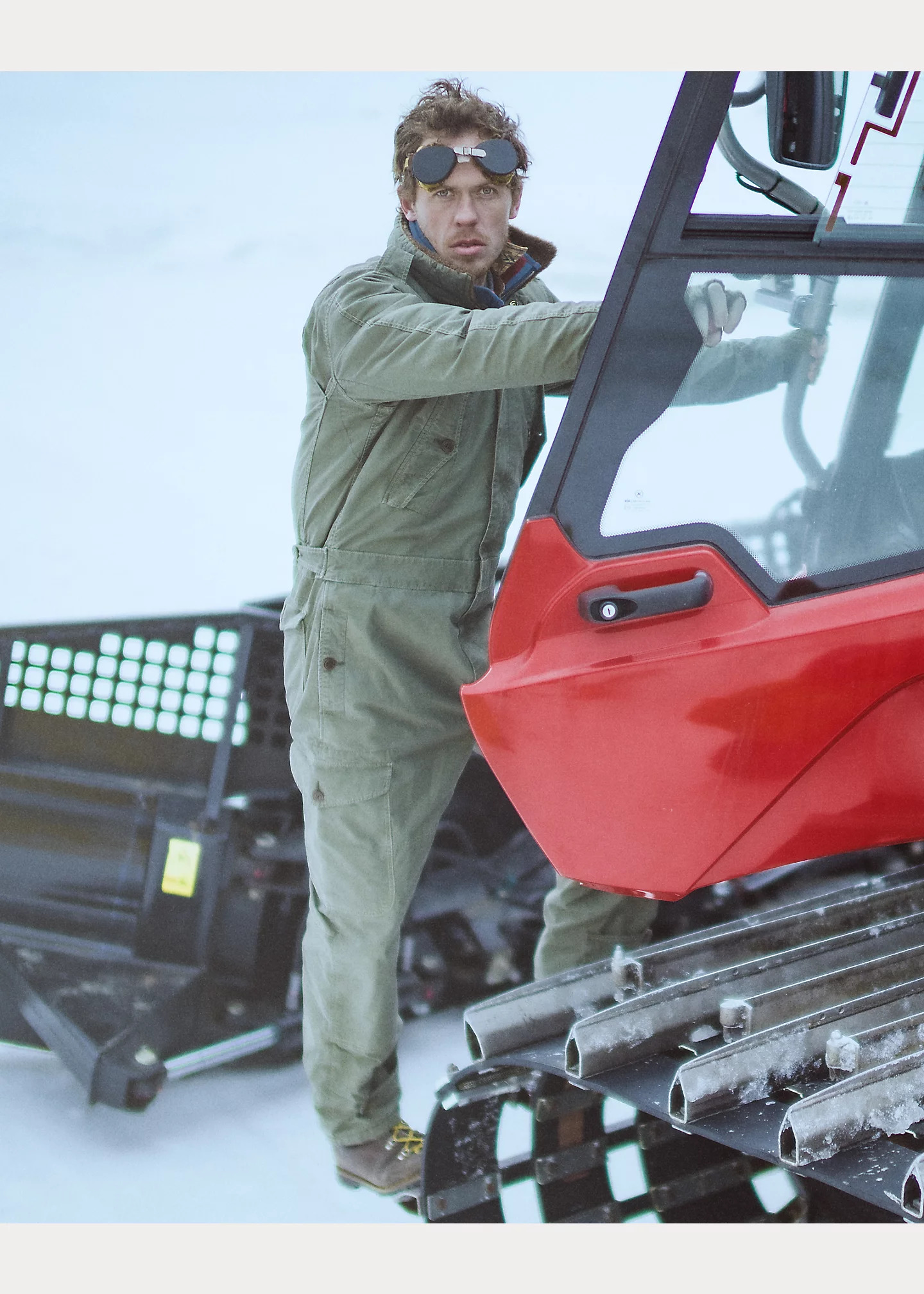 Fleece-Collar Canvas Coverall - 7