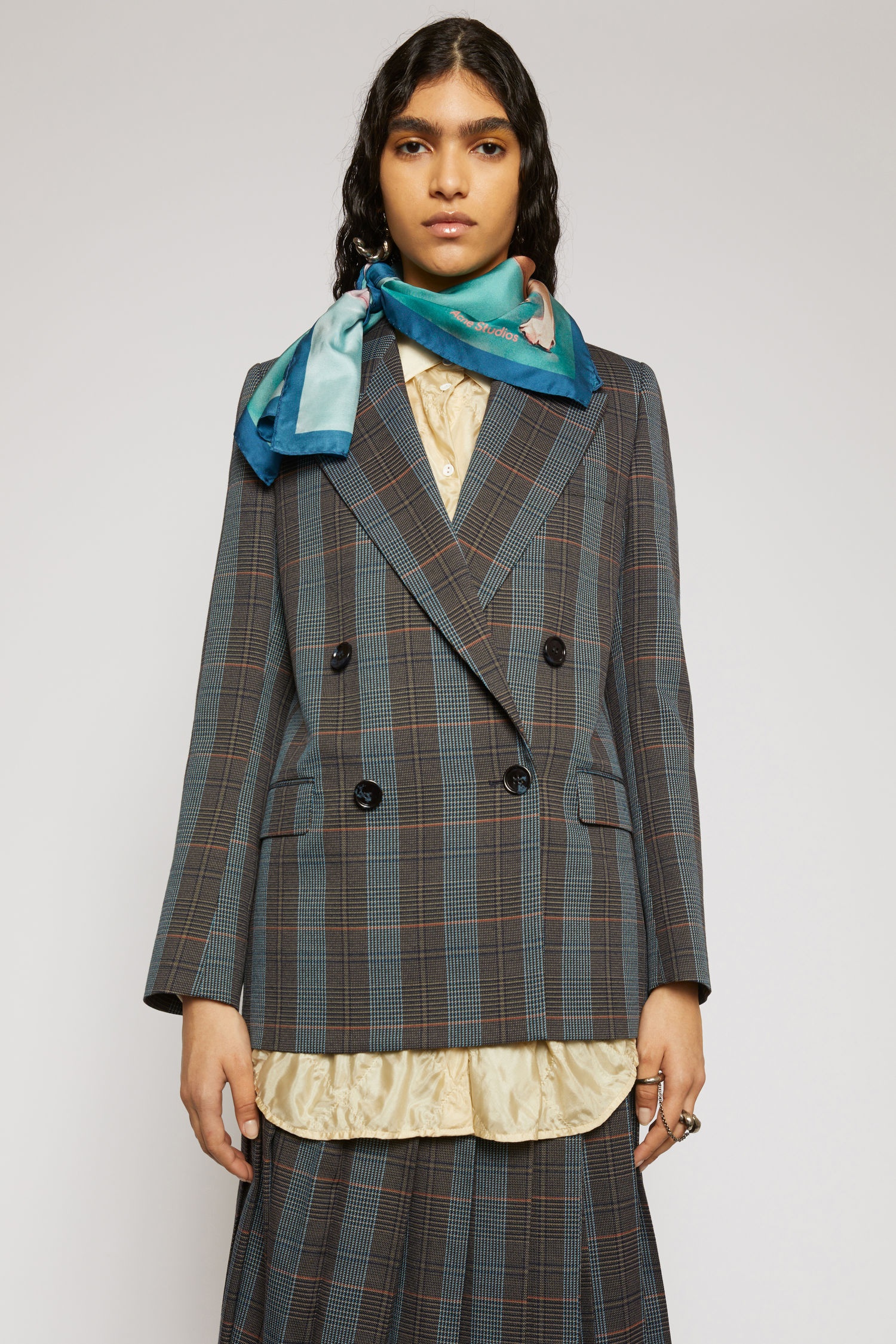 Checked suit jacket blue/orange - 5