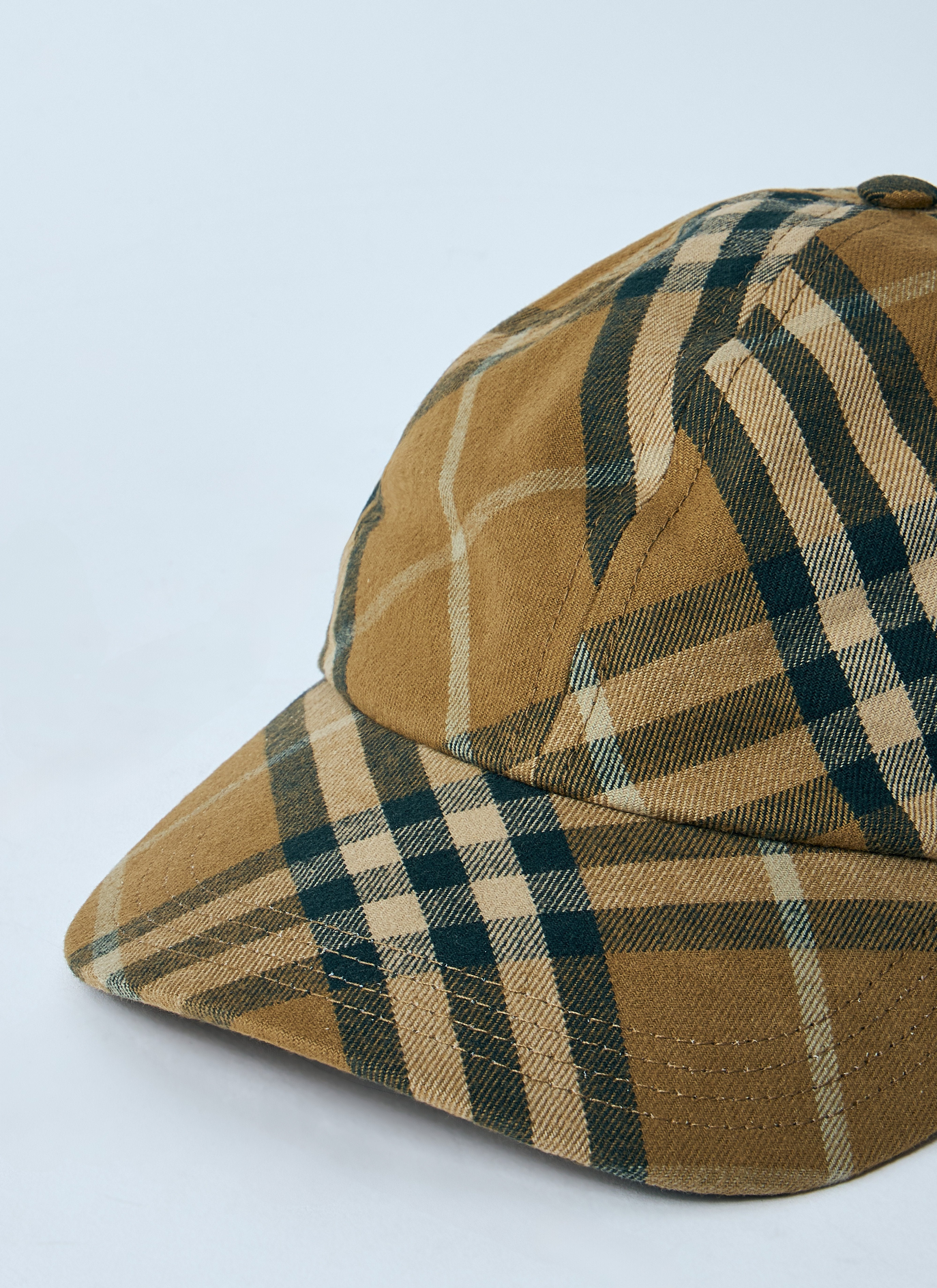 Burberry Men Check Cotton Baseball Cap - 6