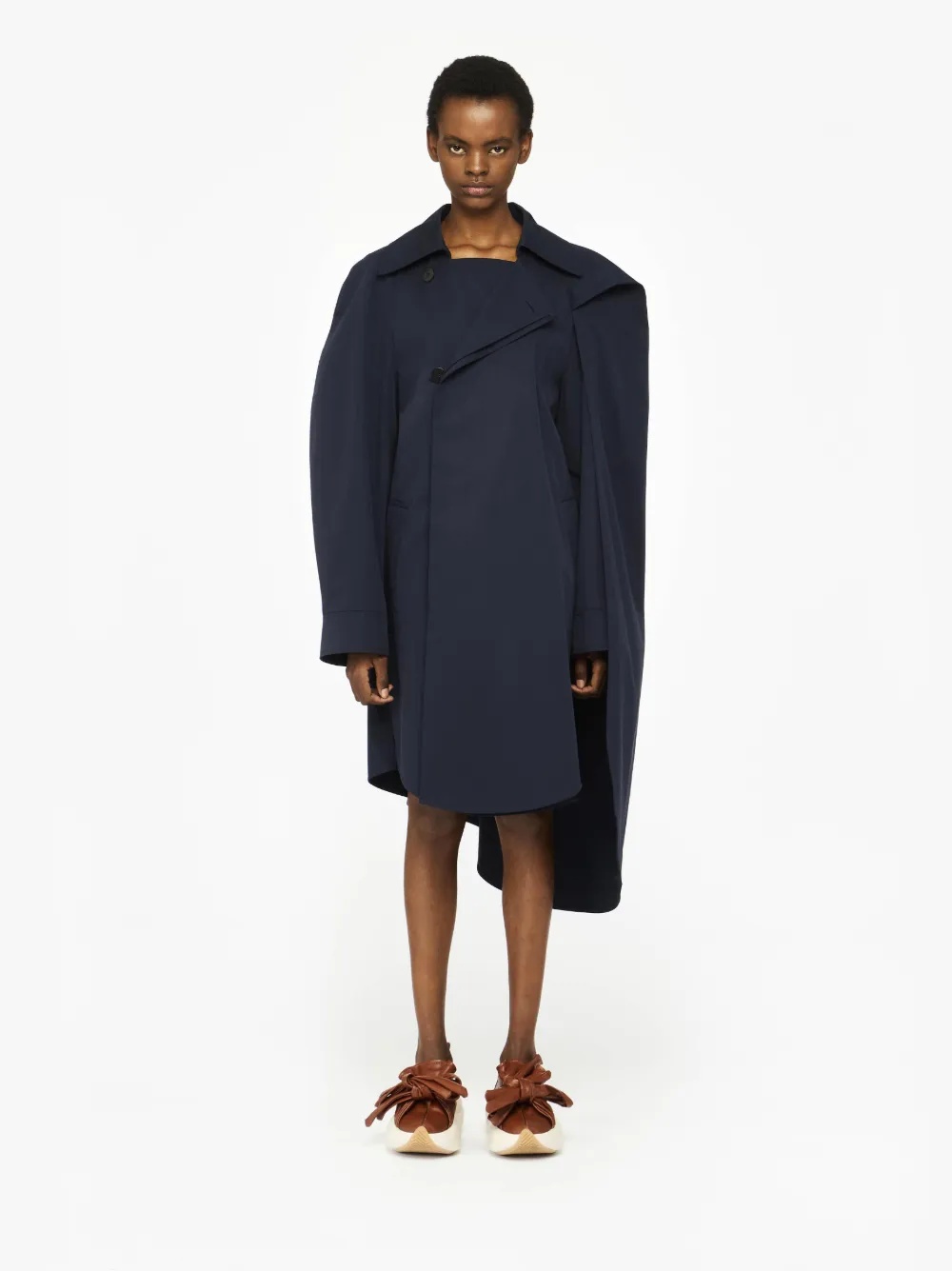 ASYMMETRIC CAPE TRENCH COAT - 2