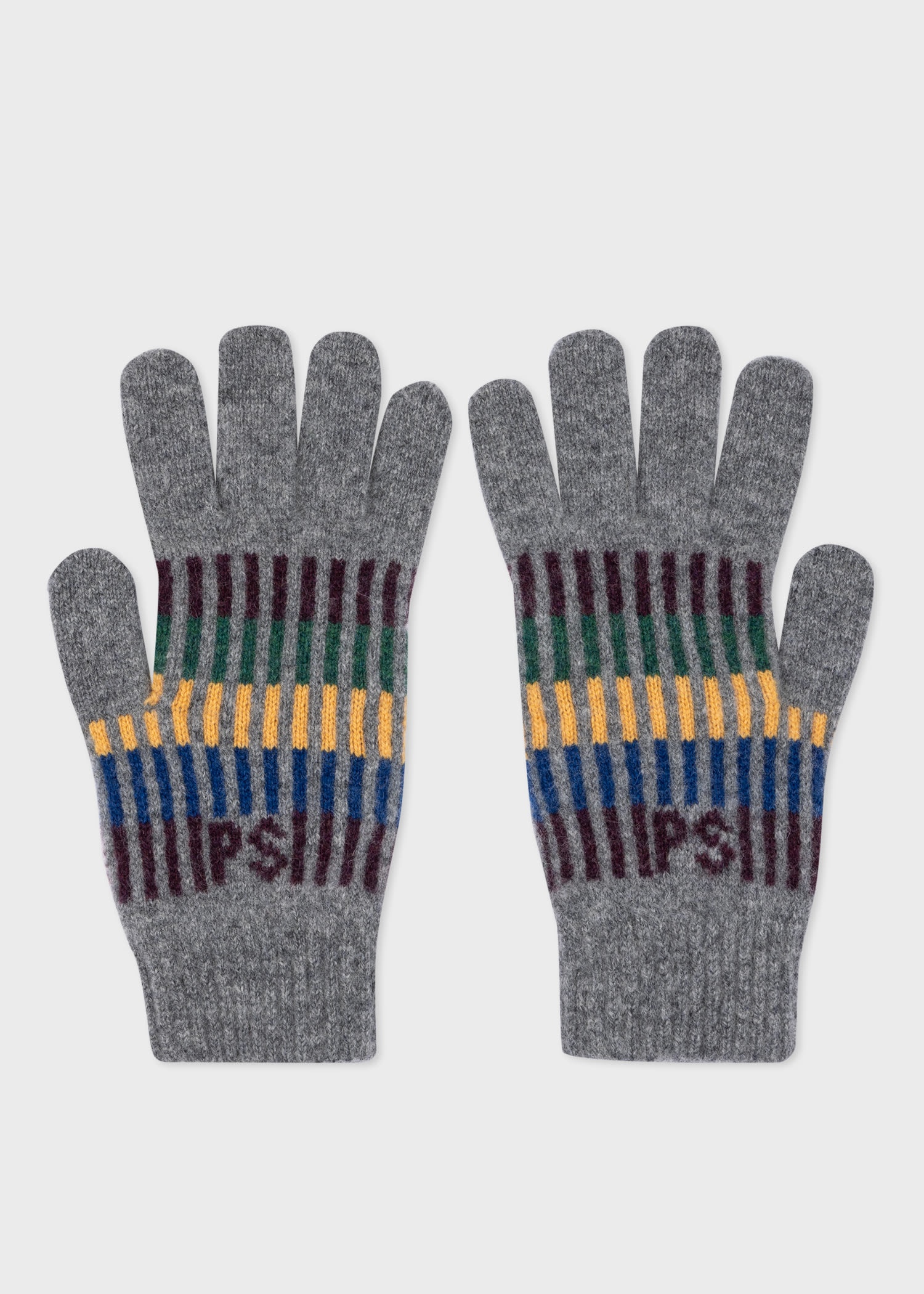 Stripe PS Initials Lambswool Gloves - 2