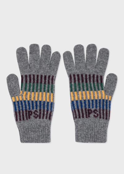 Paul Smith Stripe PS Initials Lambswool Gloves outlook