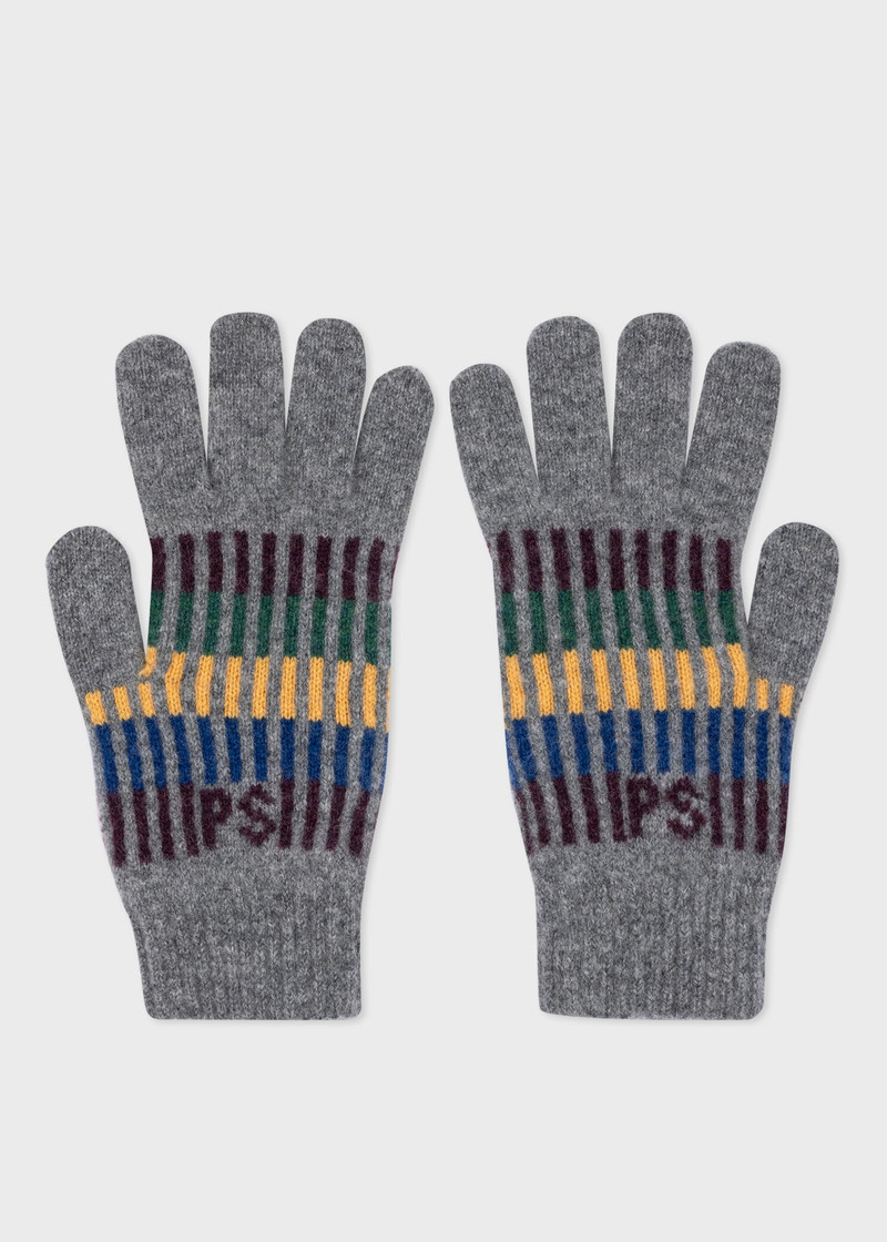Paul Smith Stripe PS Initials Lambswool Gloves outlook