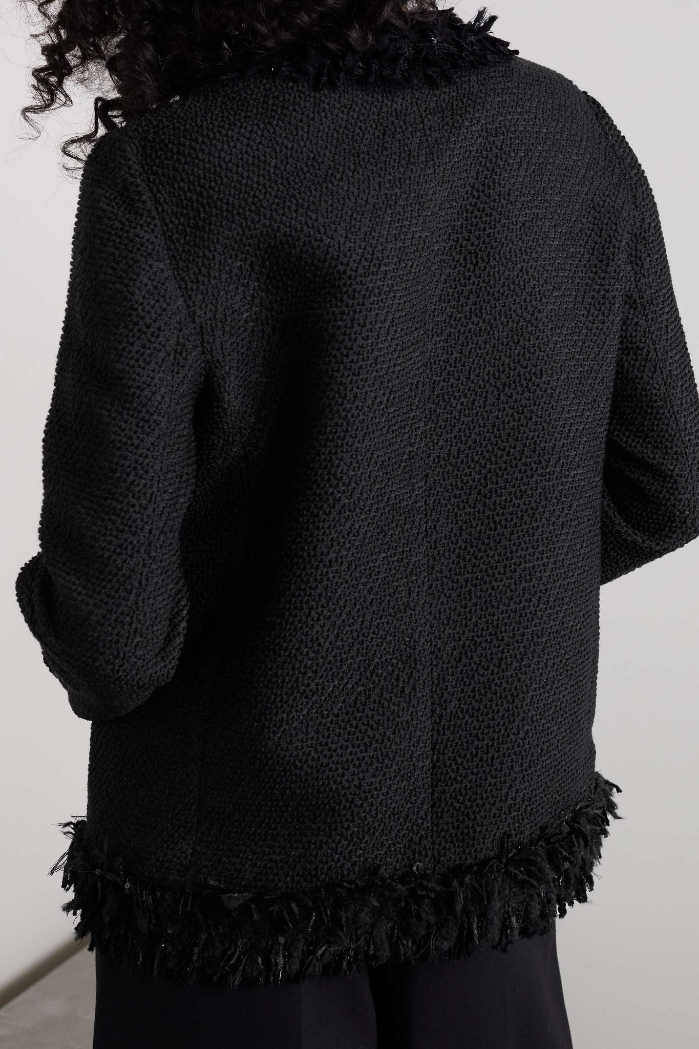 Fringed bouclé-tweed jacket - 4