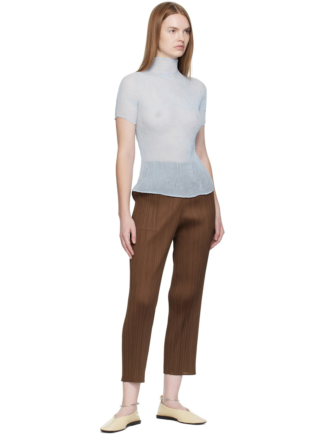Blue Chiffon Twist 3 Top - 4