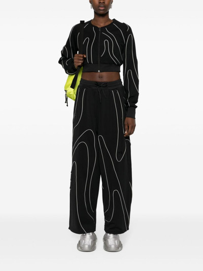 Y-3 piping-detail jersey trousers outlook