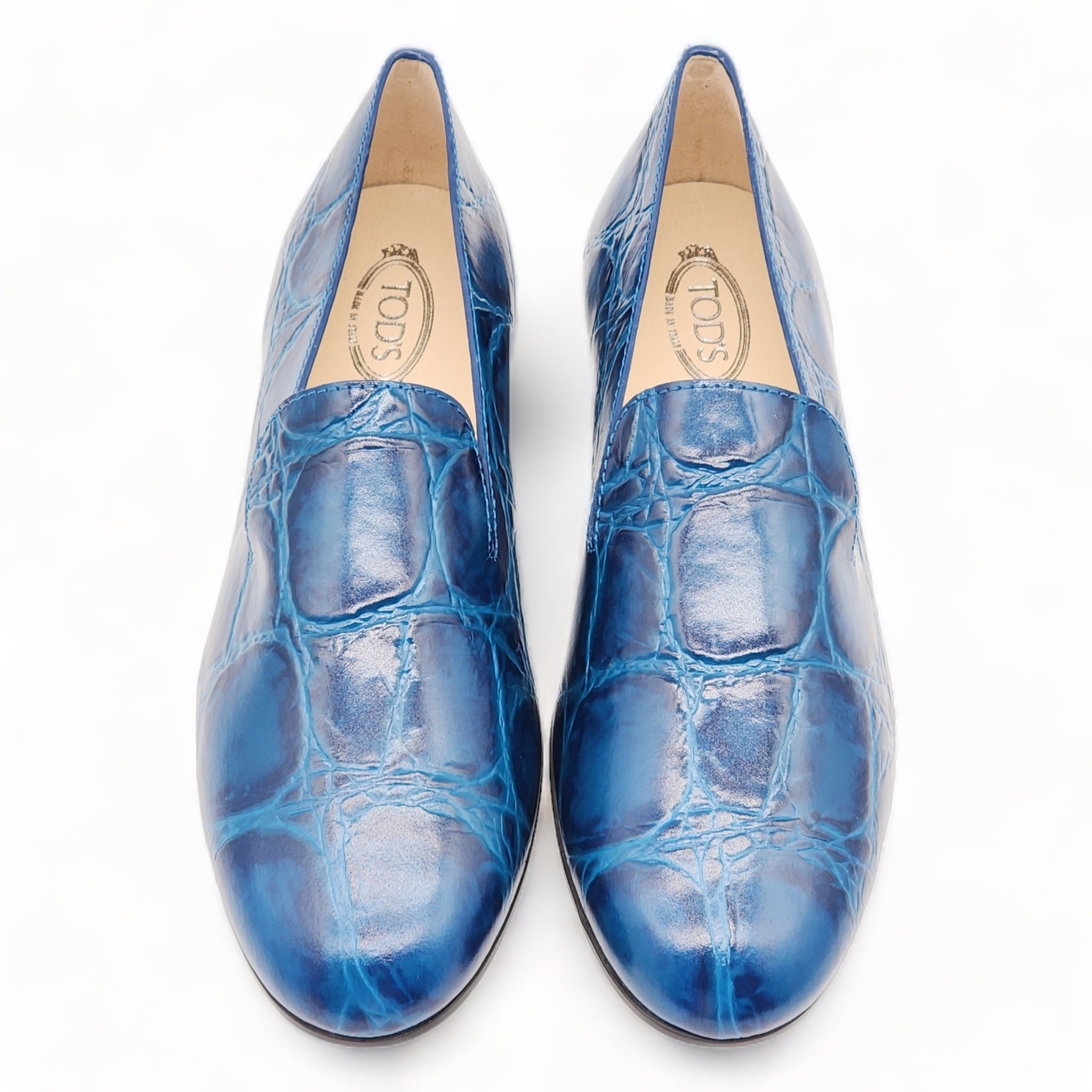Tod's Mocassino Gomma Slip On Shoes - Blue - 3