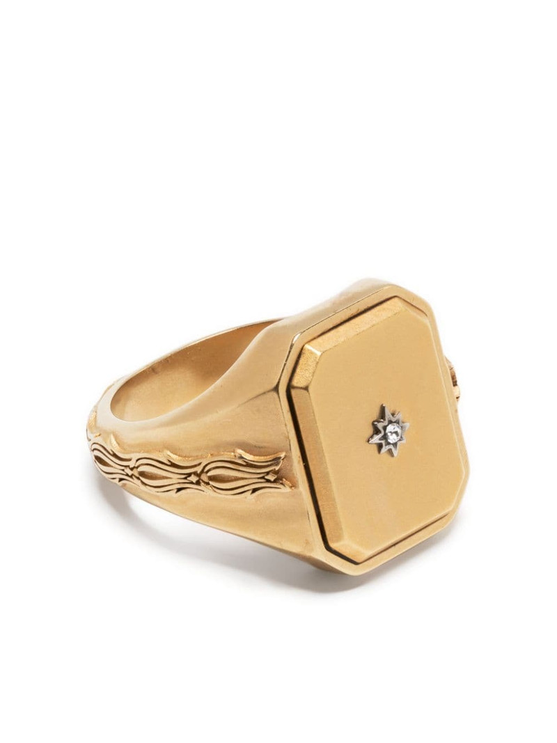 diamantÃ©-embellished signet ring 1