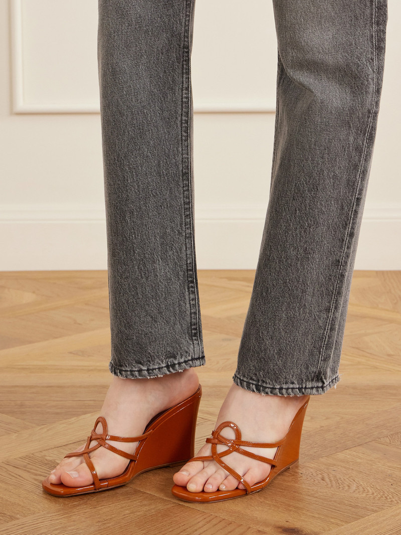 MARYAM NASSIR ZADEH 70 Opera Leather Wedge Sandals outlook