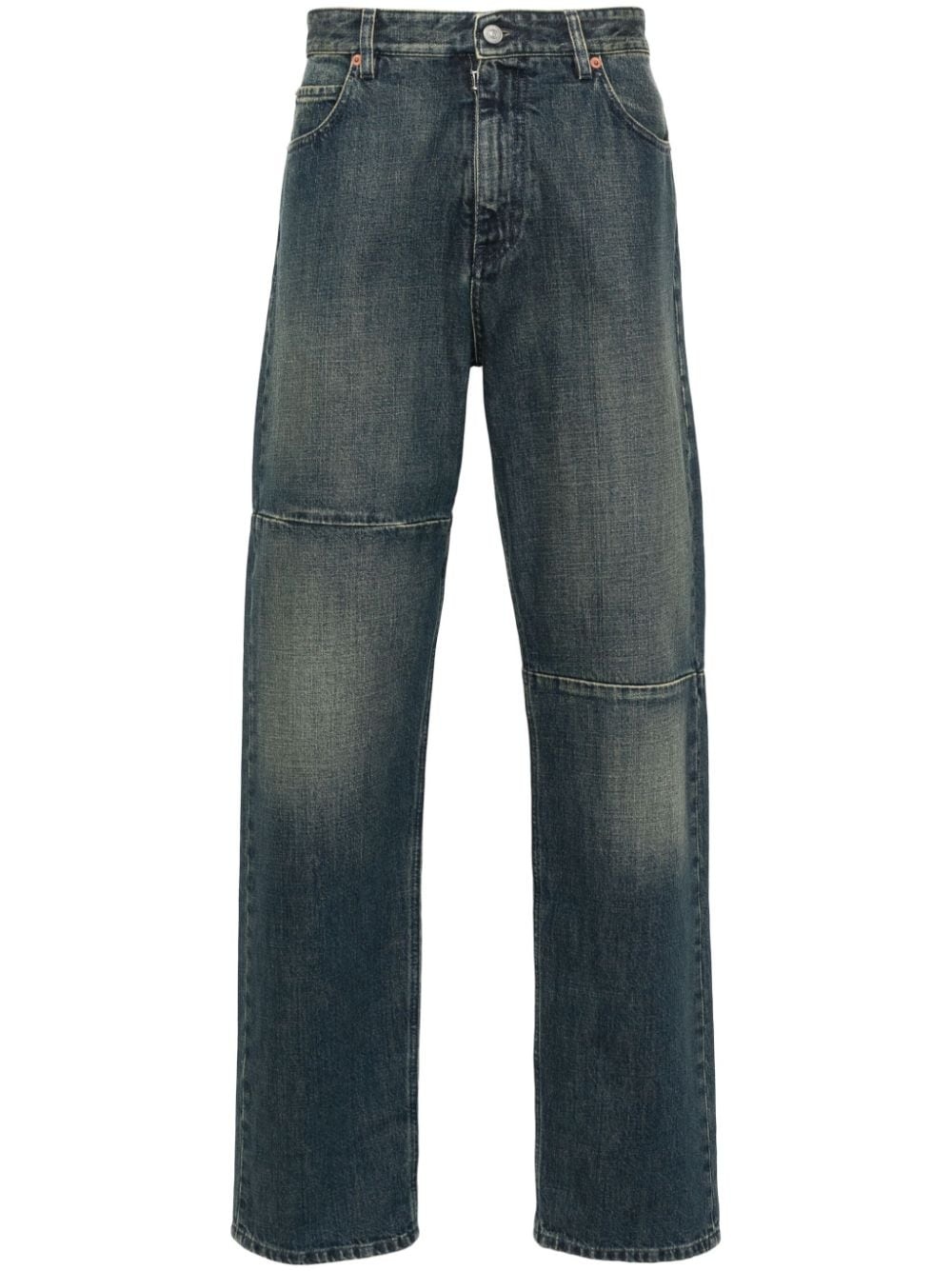 logo-patch straight-leg jeans - 1