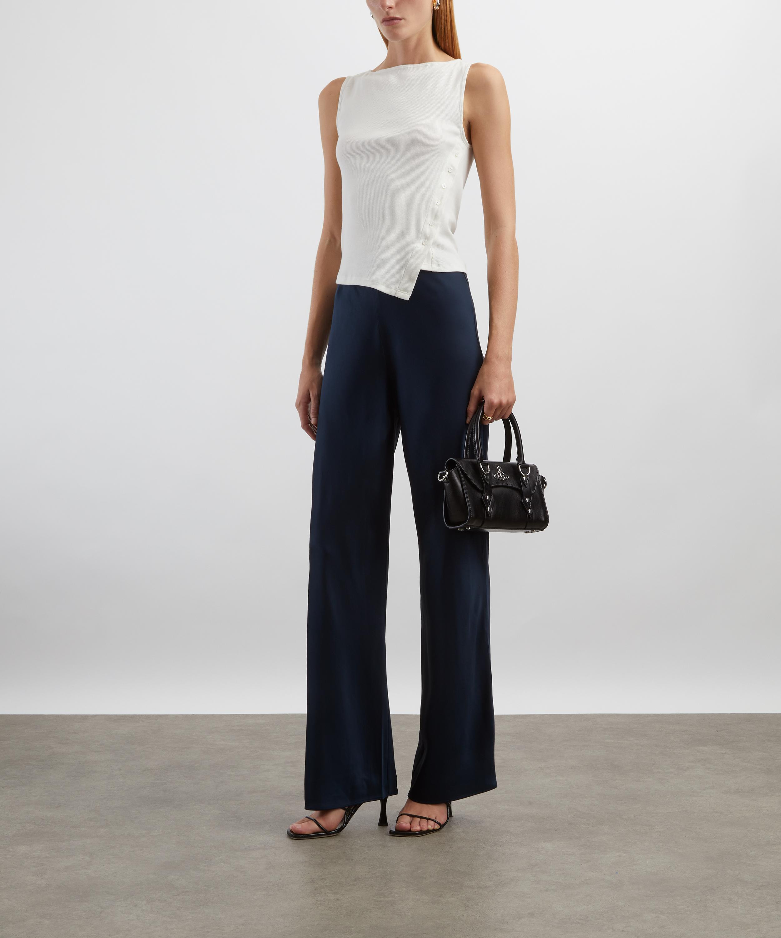 Gale Midnight Satin Mis-Rise Bias Trousers - 2